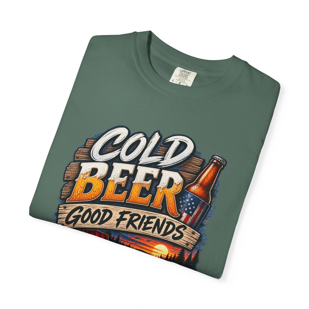 T-Shirt — "Cold Beer, Good Friends, Bad Decisions" Campfire Graphic Tee