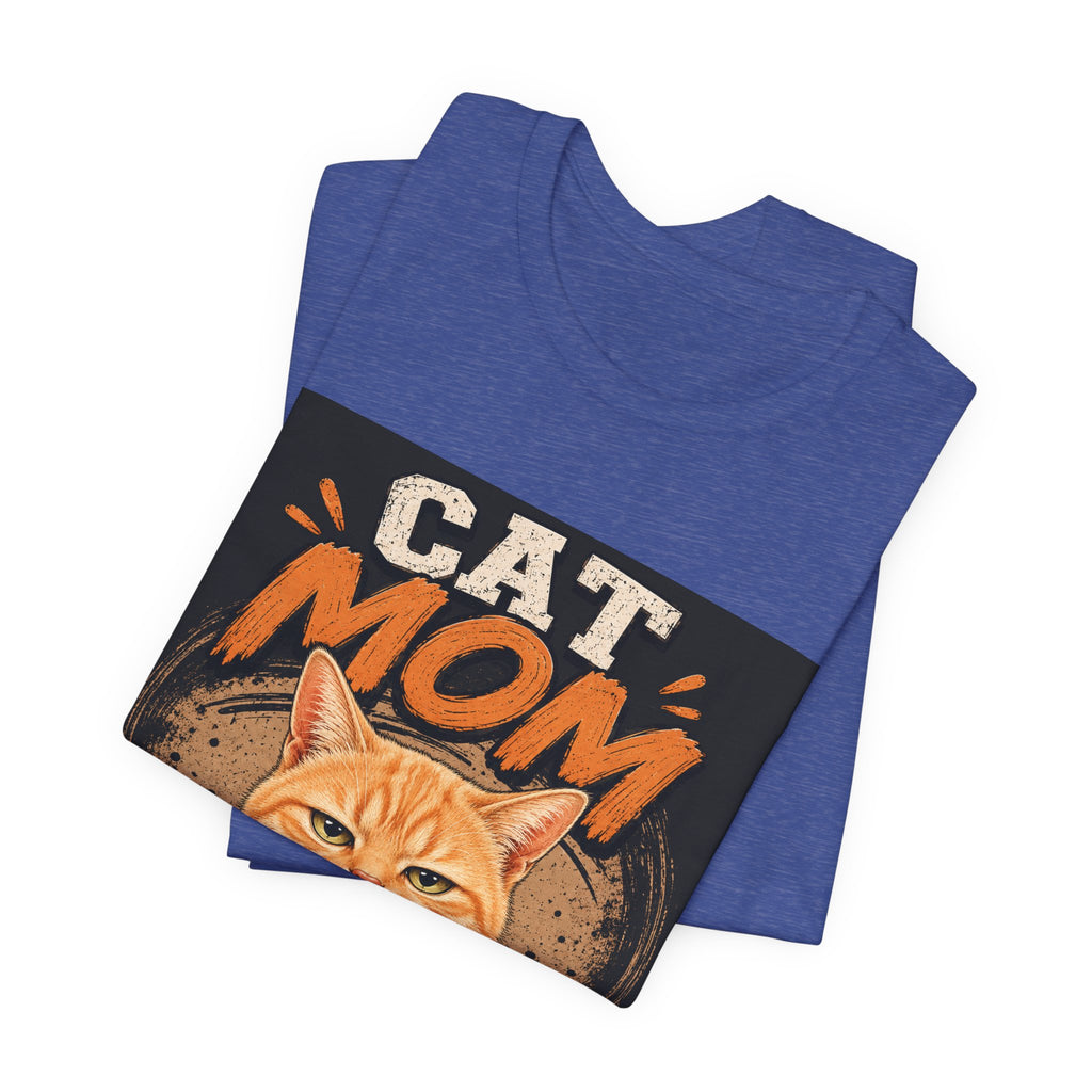 Cat Mom T-Shirt — Cute Orange Cat Graphic Tee for Cat Lovers