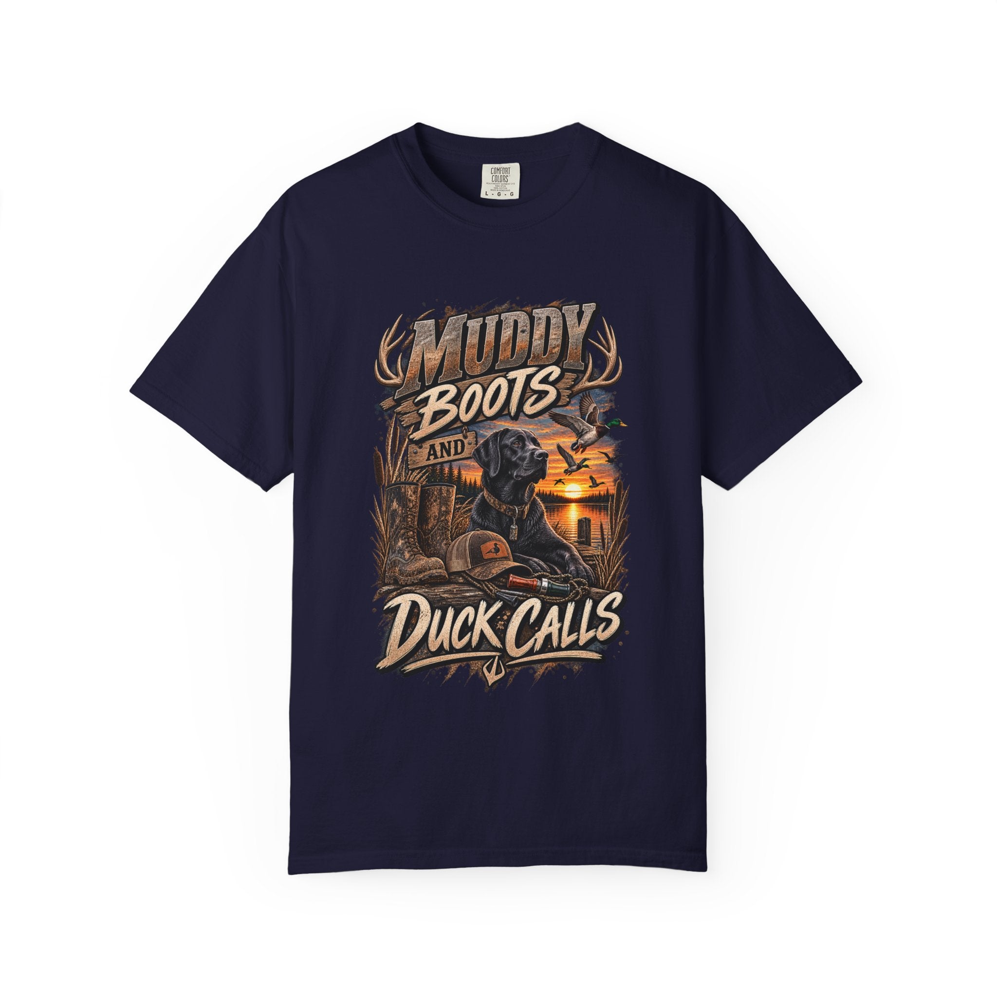 Duck Hunting T-Shirt — "Muddy Boots and Duck Calls" Graphic Tee for Hunters