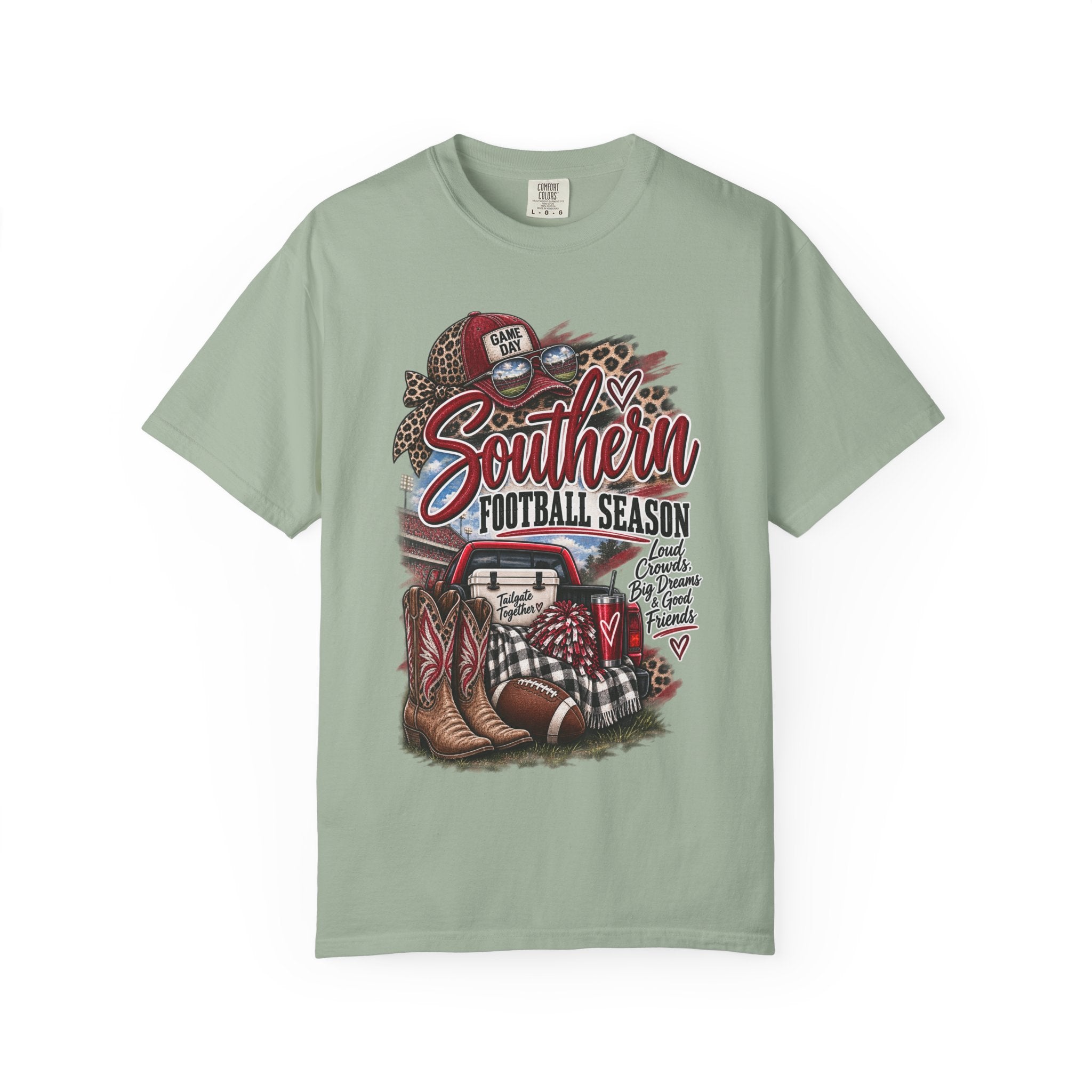 Southern Football Season T-Shirt — Vintage Truck, Cowboy Boots & Helmet Tailgate Tee