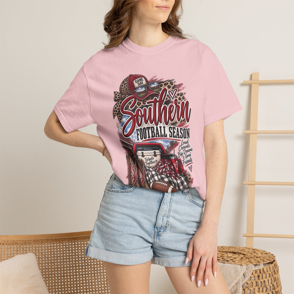 Southern Football Season T-Shirt — Vintage Truck, Cowboy Boots & Helmet Tailgate Tee