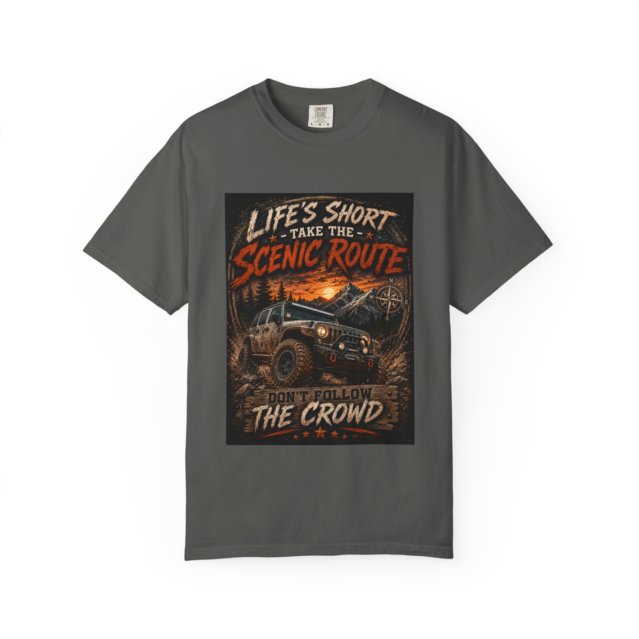 Off-Road Scenic Route T-Shirt — "Life’s Short, Take the Scenic Route" Adventure Tee
