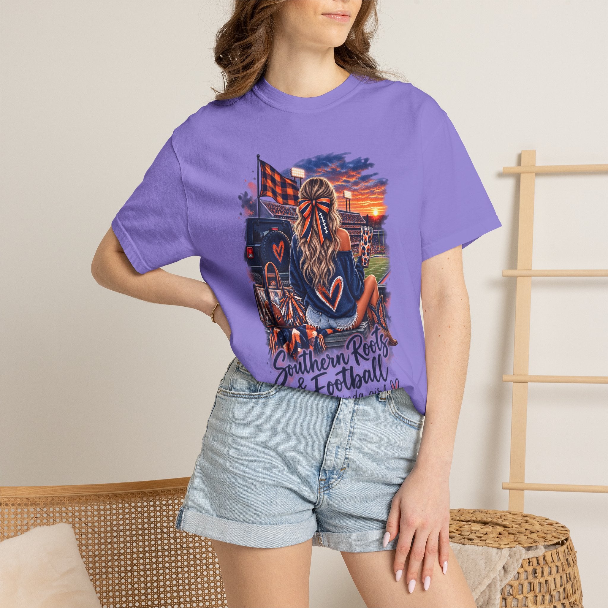 Southern Roots & Football T-Shirt — Tailgate Mom Graphic Tee