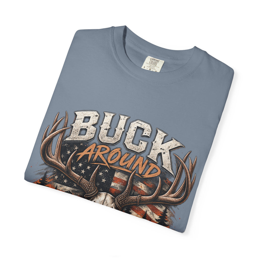 Buck Around And Find Out T-Shirt — Vintage Deer Skull Hunting Tee
