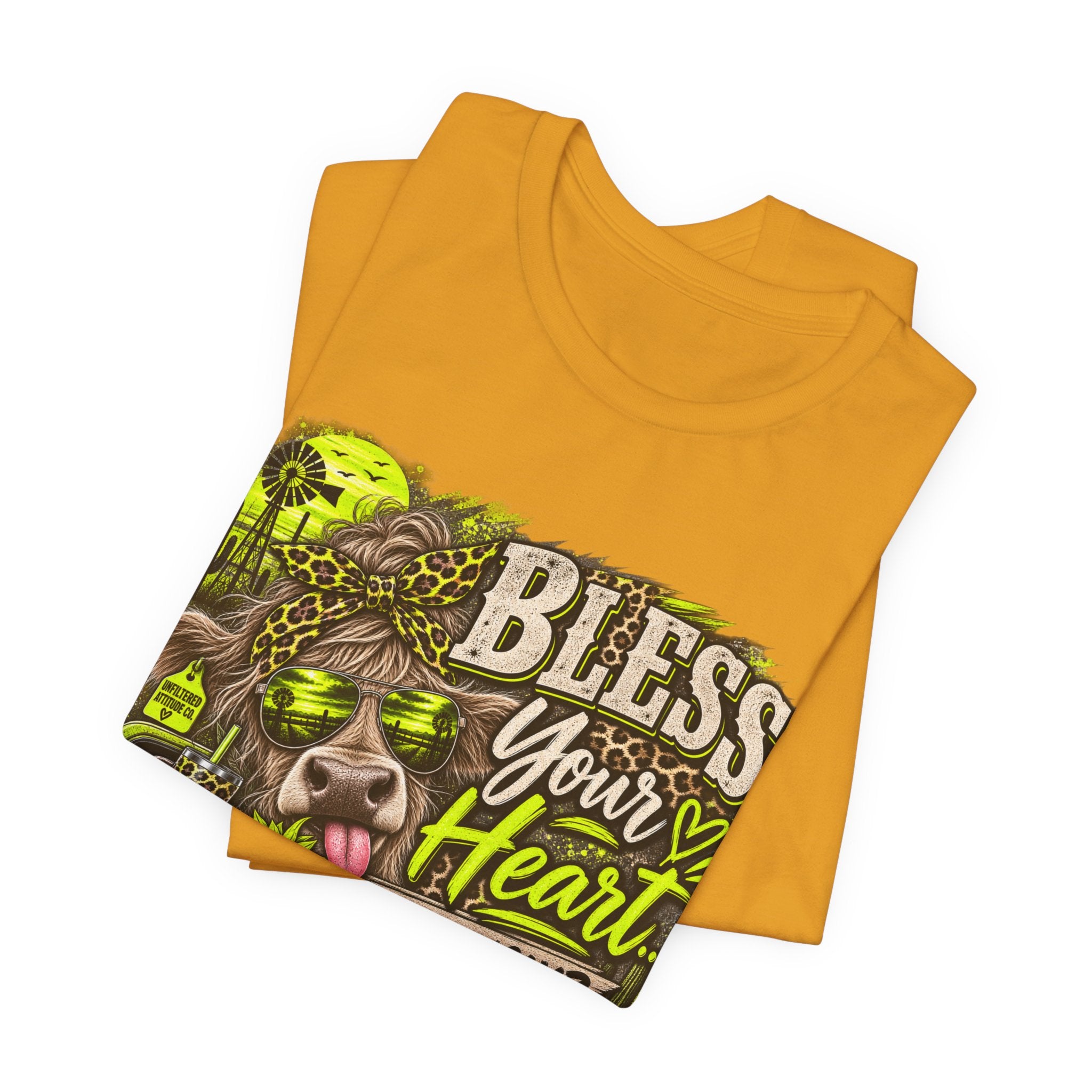 T‑Shirt — "Bless Your Heart... Seriously?" Cow Graphic Tee