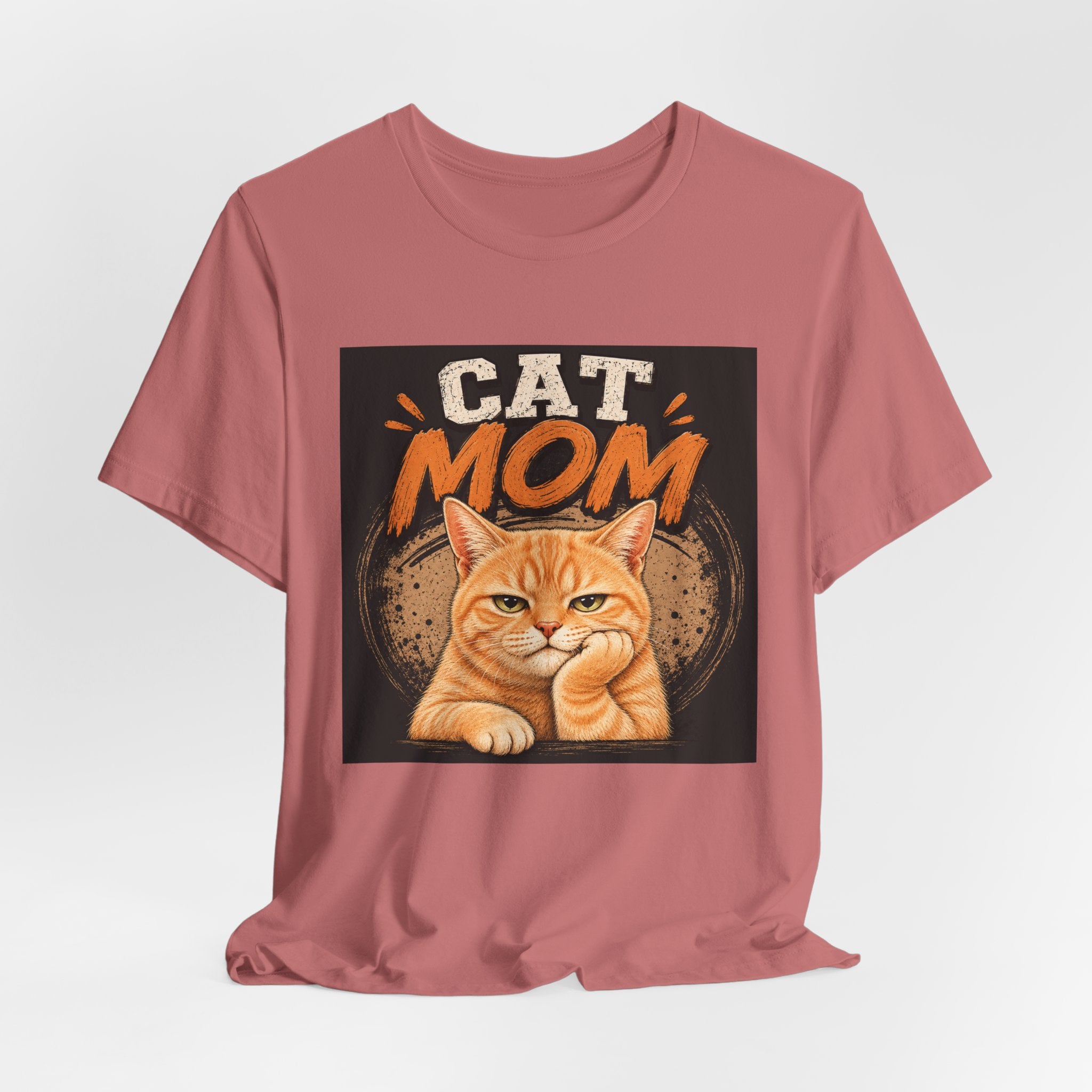 Cat Mom T-Shirt — Cute Orange Cat Graphic Tee for Cat Lovers