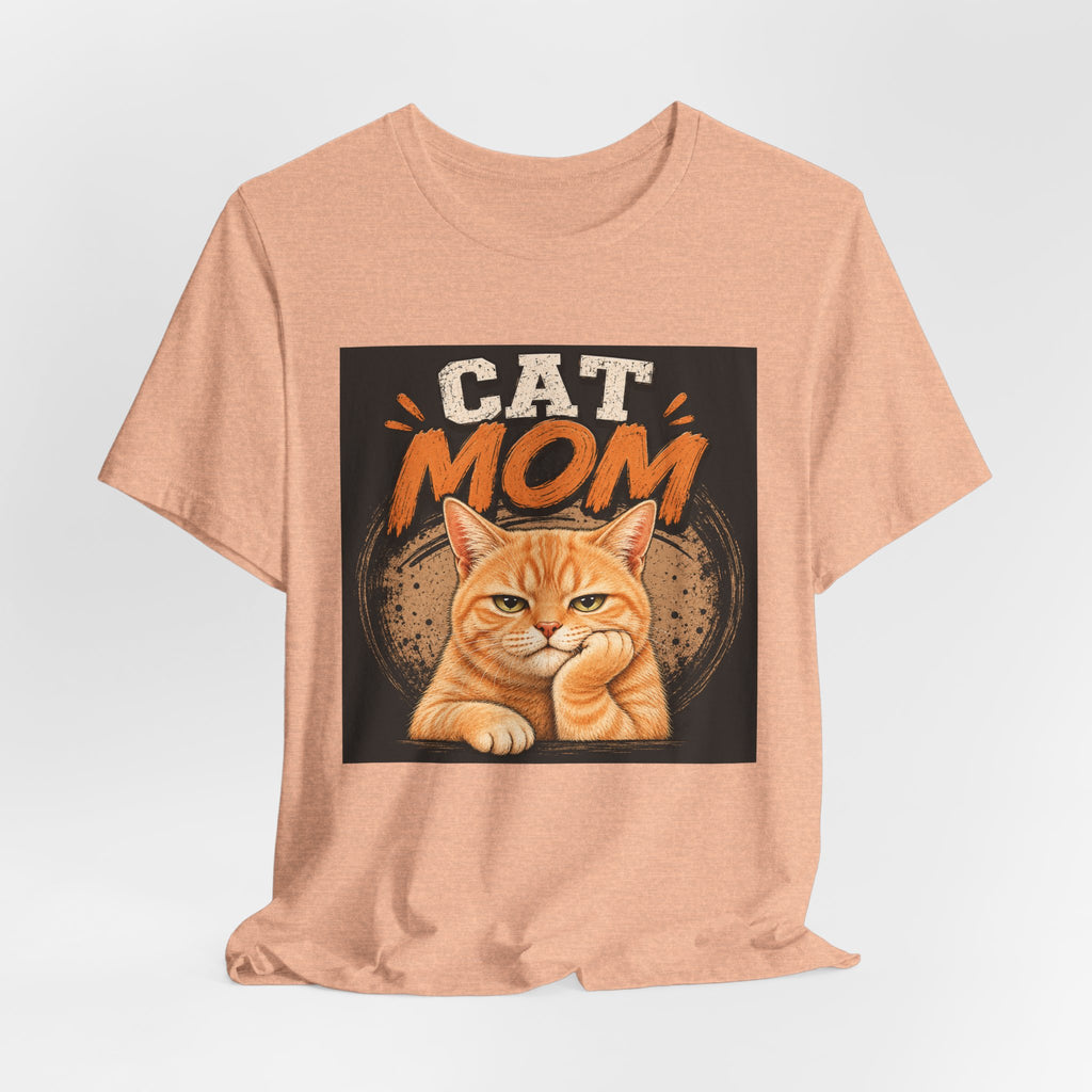 Cat Mom T-Shirt — Cute Orange Cat Graphic Tee for Cat Lovers