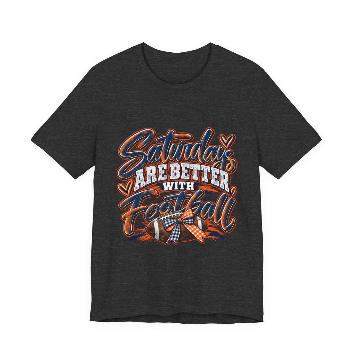 Saturdays Are Better With Football T-Shirt – Navy & Orange Game Day Tee