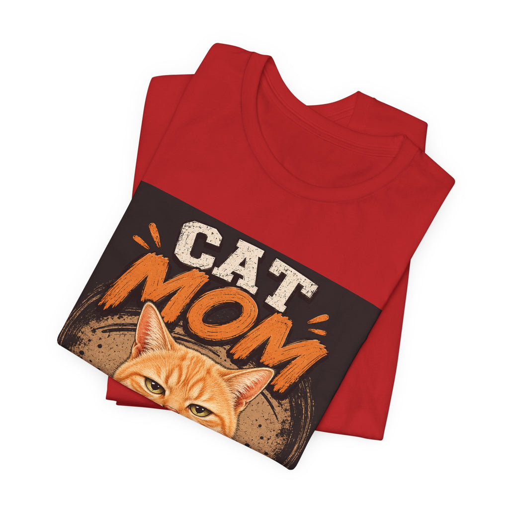 Cat Mom T-Shirt — Cute Orange Cat Graphic Tee for Cat Lovers
