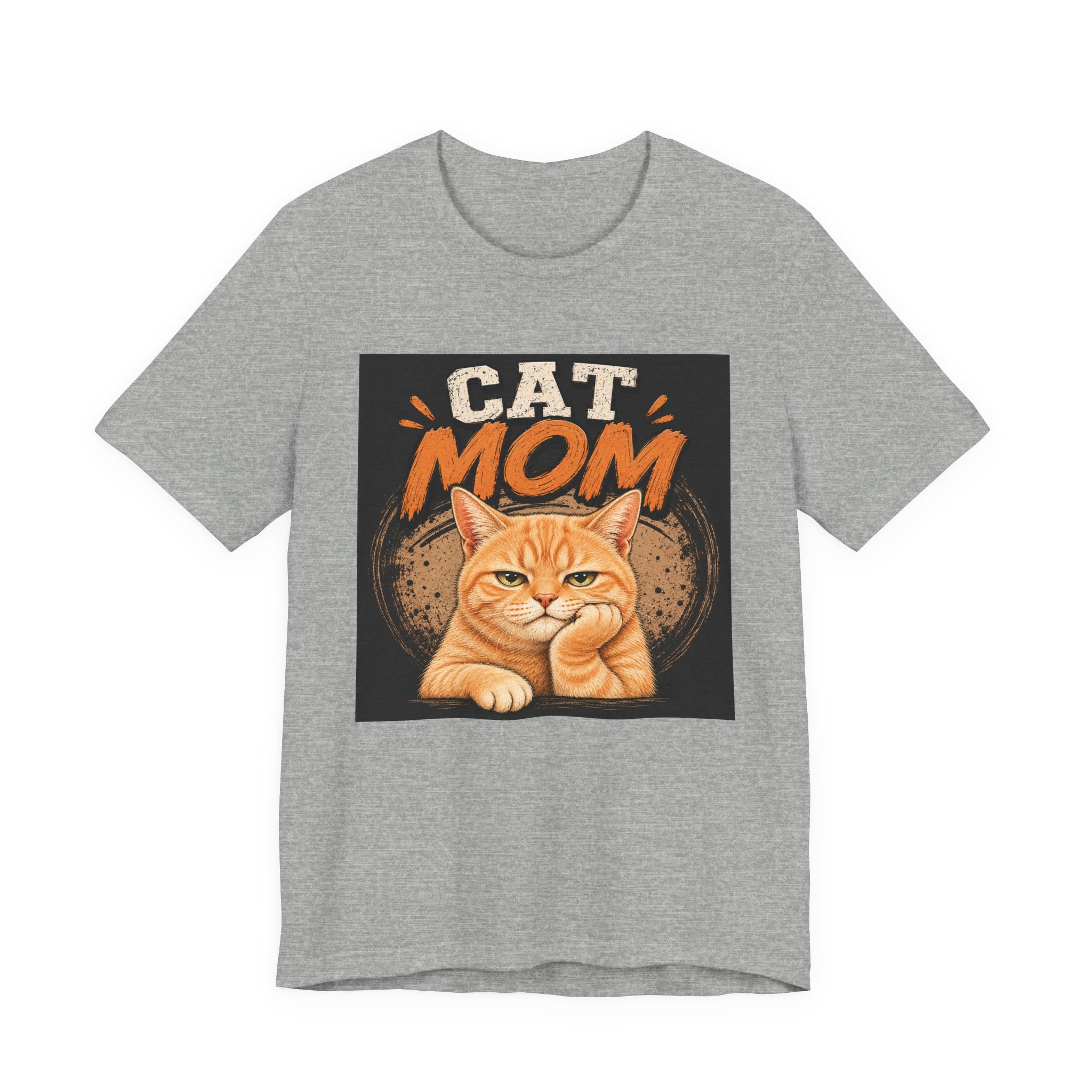 Cat Mom T-Shirt — Cute Orange Cat Graphic Tee for Cat Lovers