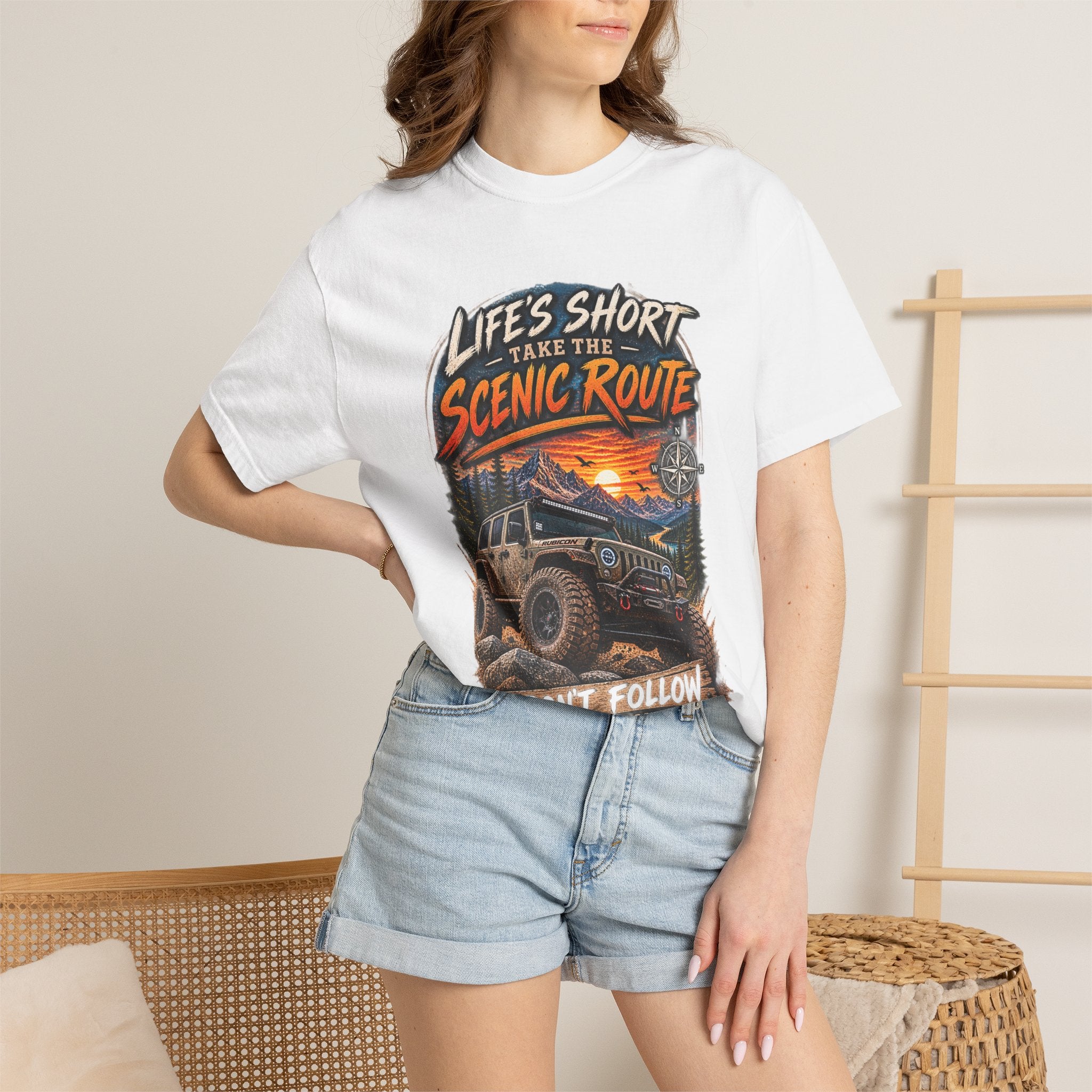 Scenic Route Off-Road T-Shirt — "Life's Short, Take the Scenic Route" Jeep Adventure Tee