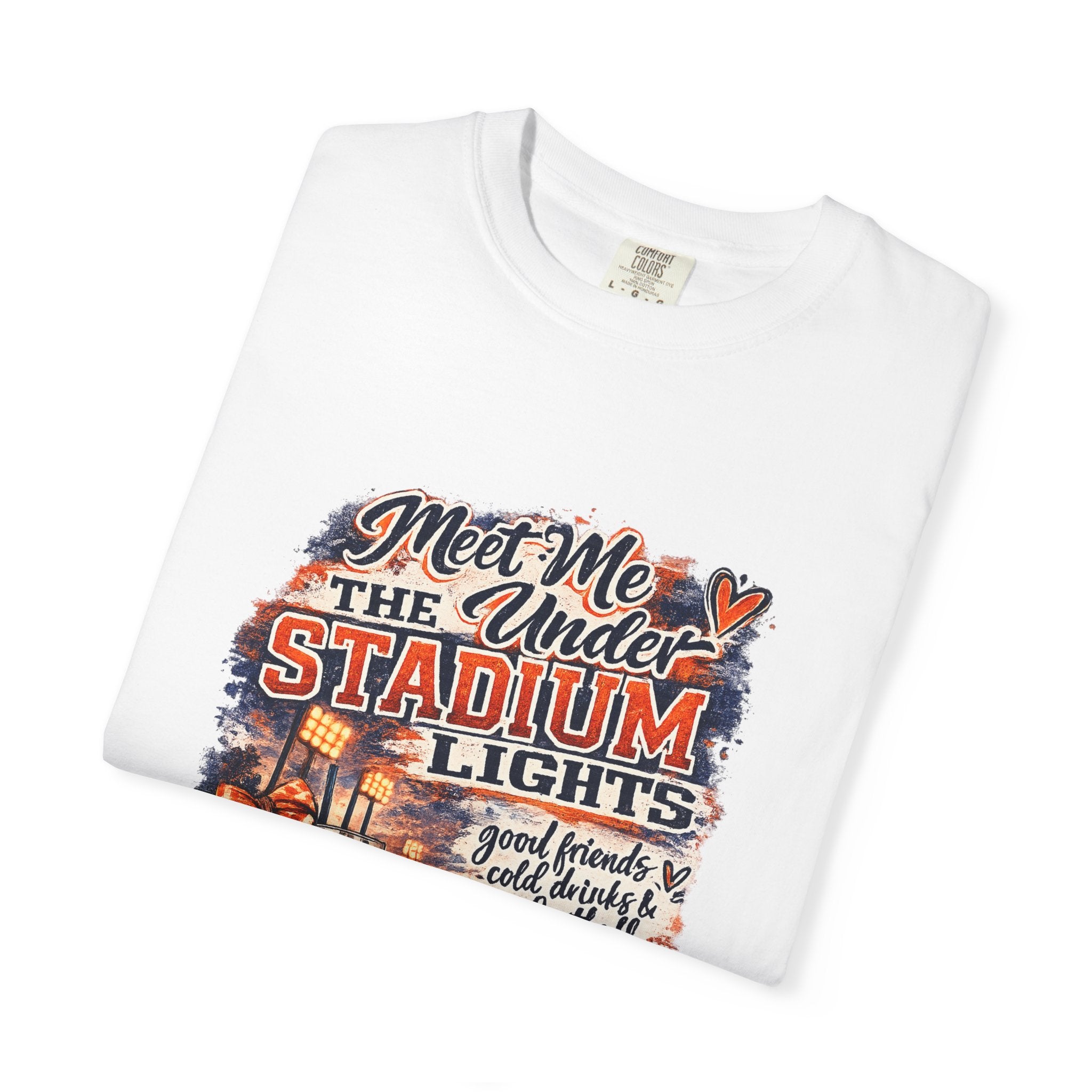 Stadium Lights Football Graphic T-Shirt — "Meet Me Under the Stadium Lights"