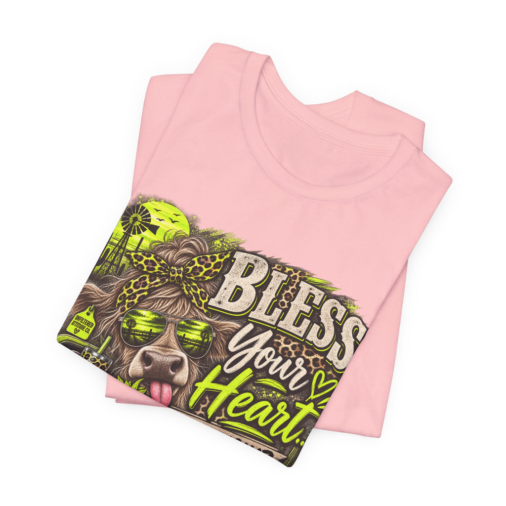 T‑Shirt — "Bless Your Heart... Seriously?" Cow Graphic Tee