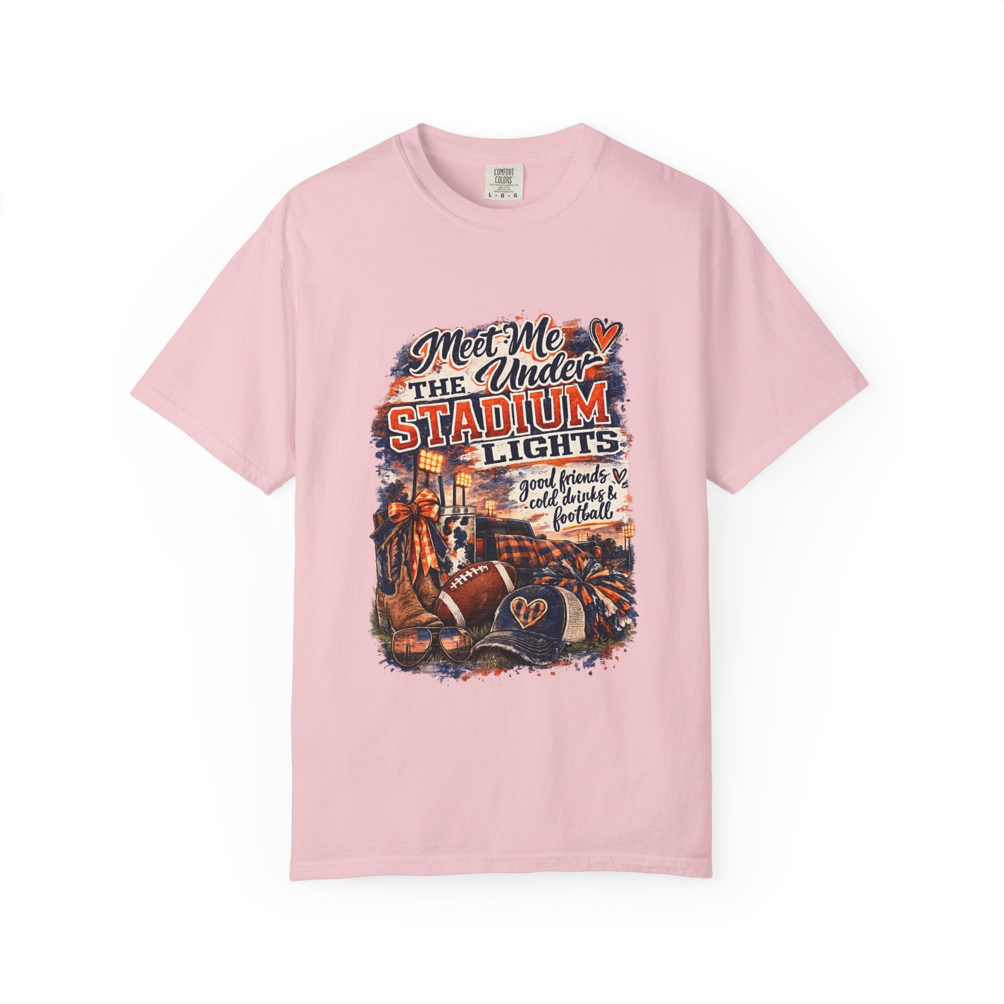 Stadium Lights Football Graphic T-Shirt — "Meet Me Under the Stadium Lights"