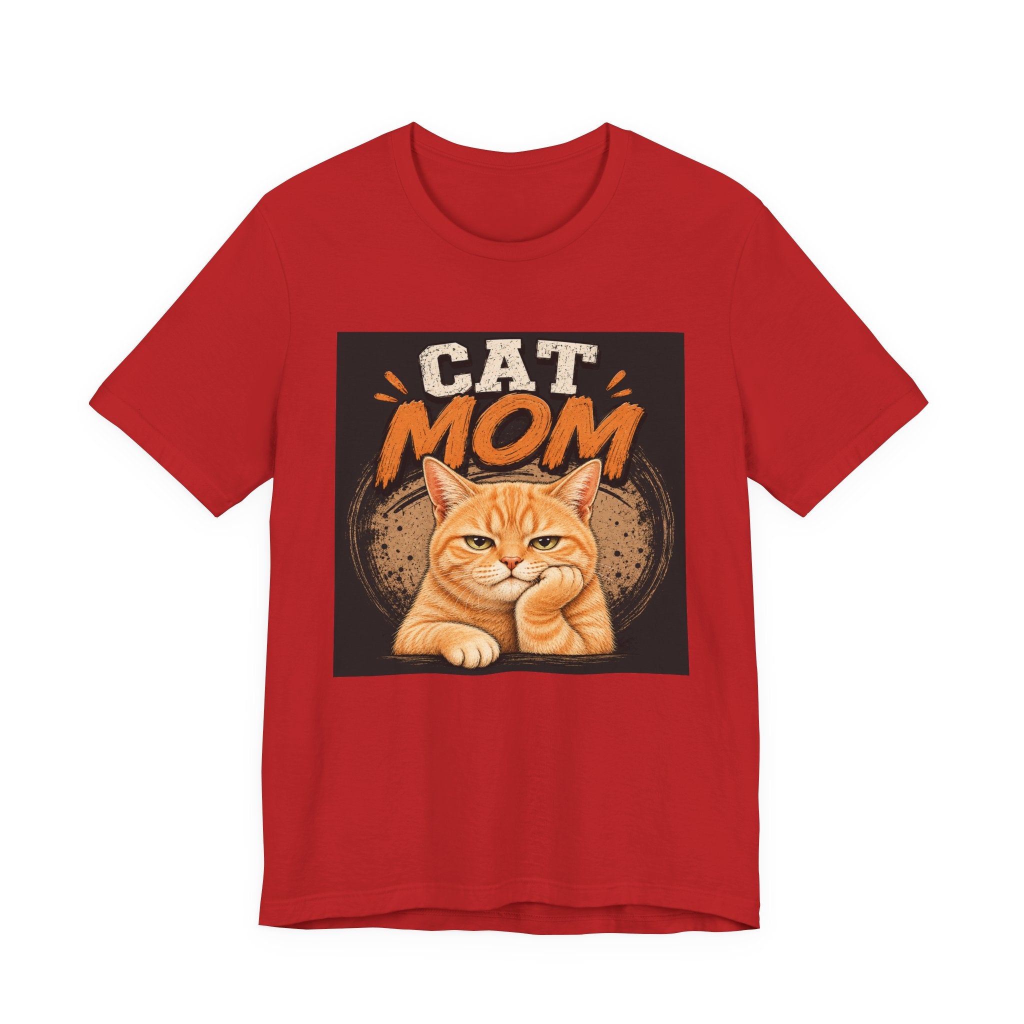 Cat Mom T-Shirt — Cute Orange Cat Graphic Tee for Cat Lovers