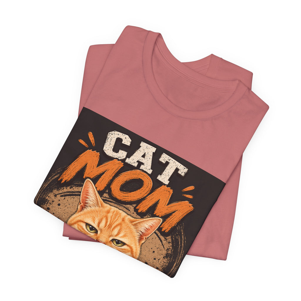 Cat Mom T-Shirt — Cute Orange Cat Graphic Tee for Cat Lovers