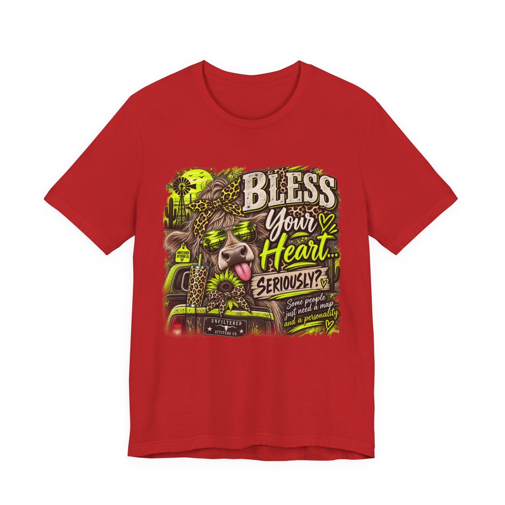 T‑Shirt — "Bless Your Heart... Seriously?" Cow Graphic Tee