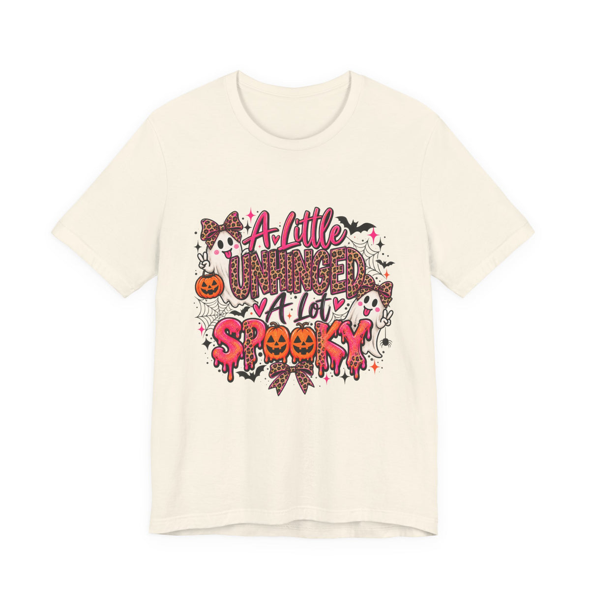 A Little Unhinged, A Lot Spooky – Leopard Print Halloween Graphic Tee