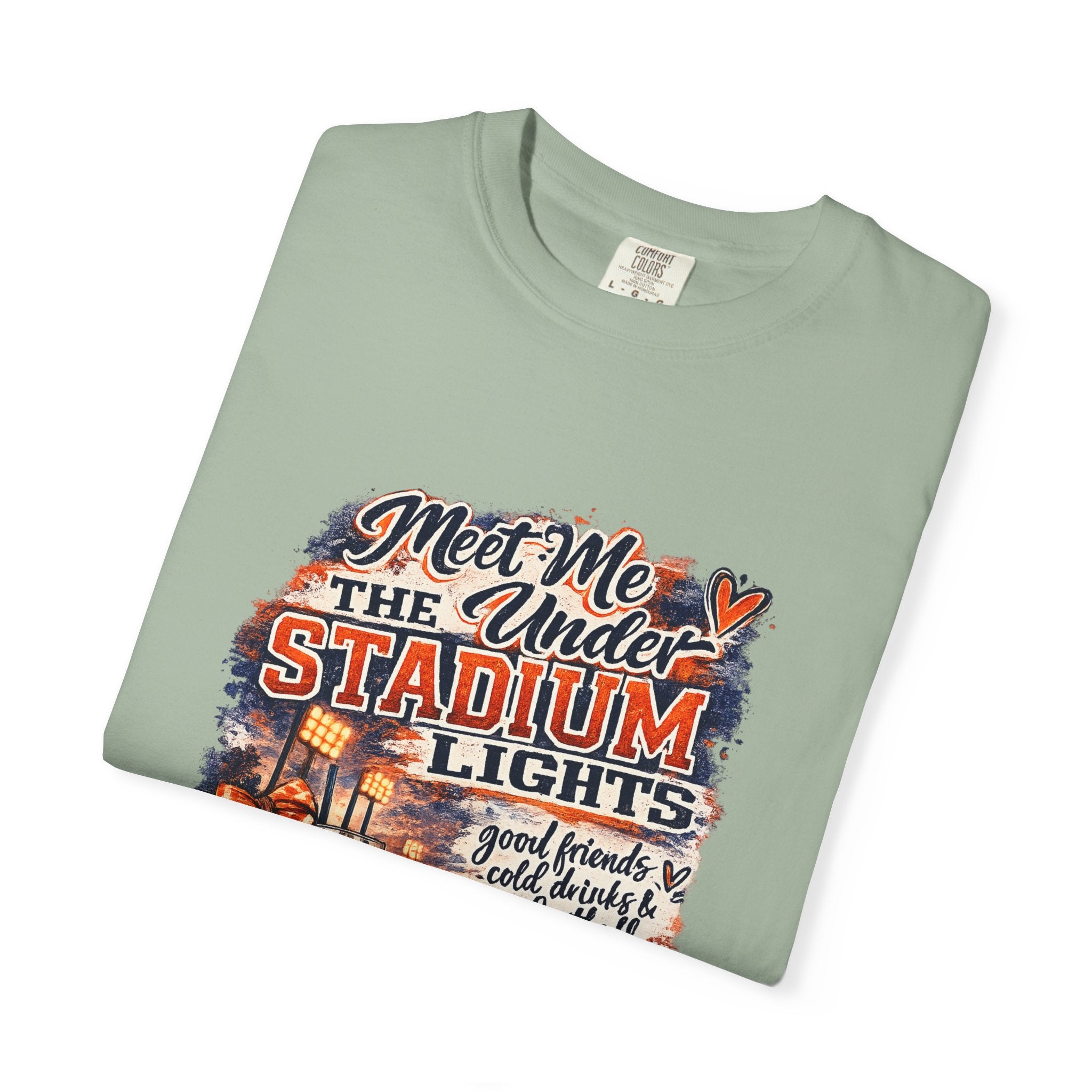 Stadium Lights Football Graphic T-Shirt — "Meet Me Under the Stadium Lights"