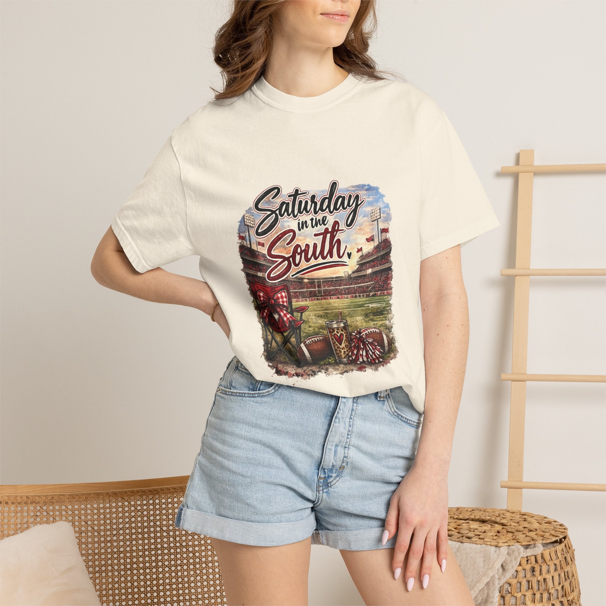 Saturday in the South T-Shirt – Tailgate Picnic Football Vintage Stadium Tee