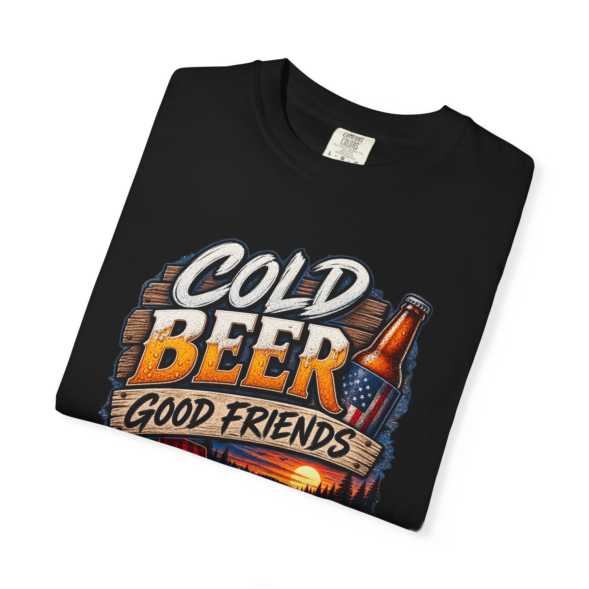 T-Shirt — "Cold Beer, Good Friends, Bad Decisions" Campfire Graphic Tee