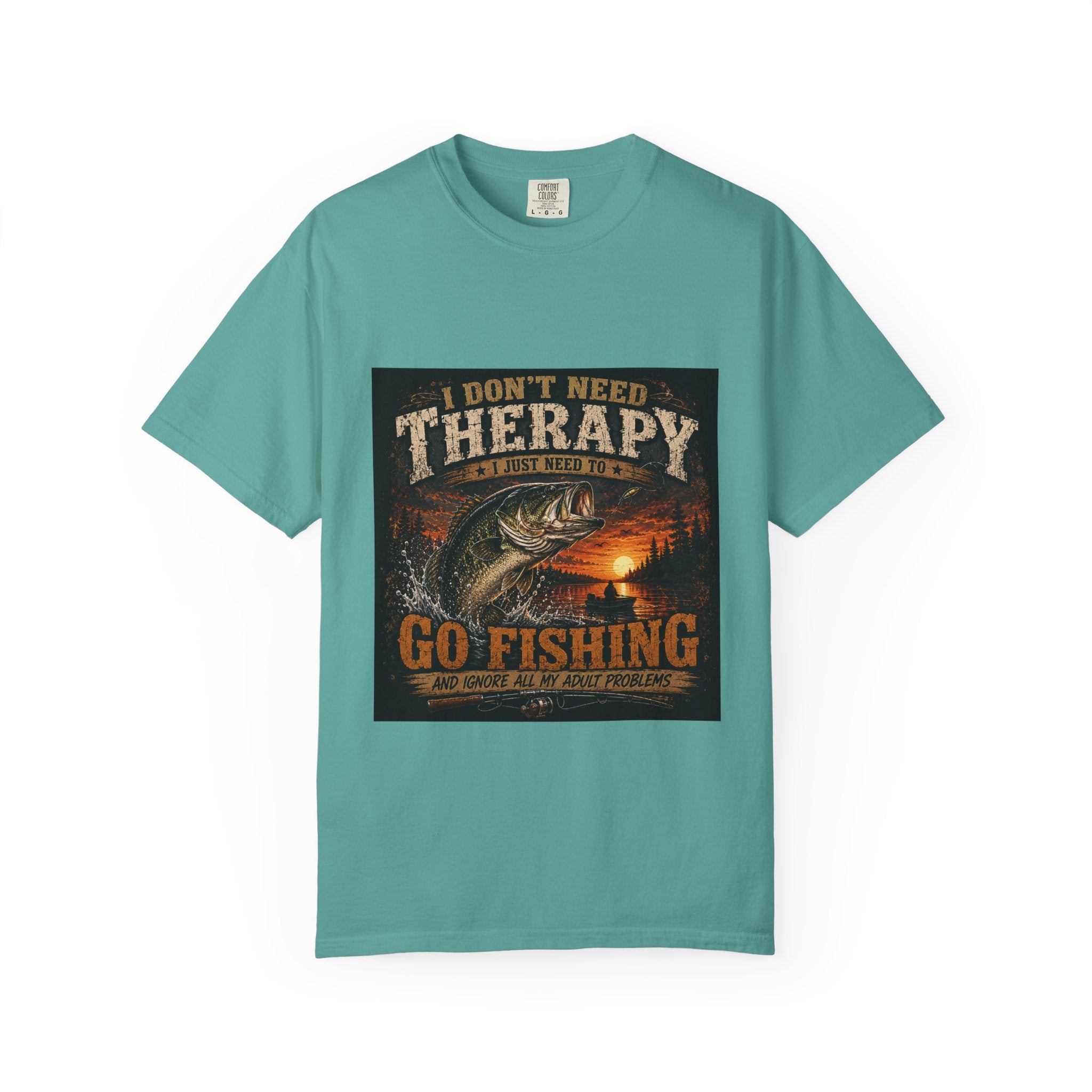 Fishing Therapy T-Shirt — “I Don’t Need Therapy, I Just Need To Go Fishing” Fishing Graphic Tee