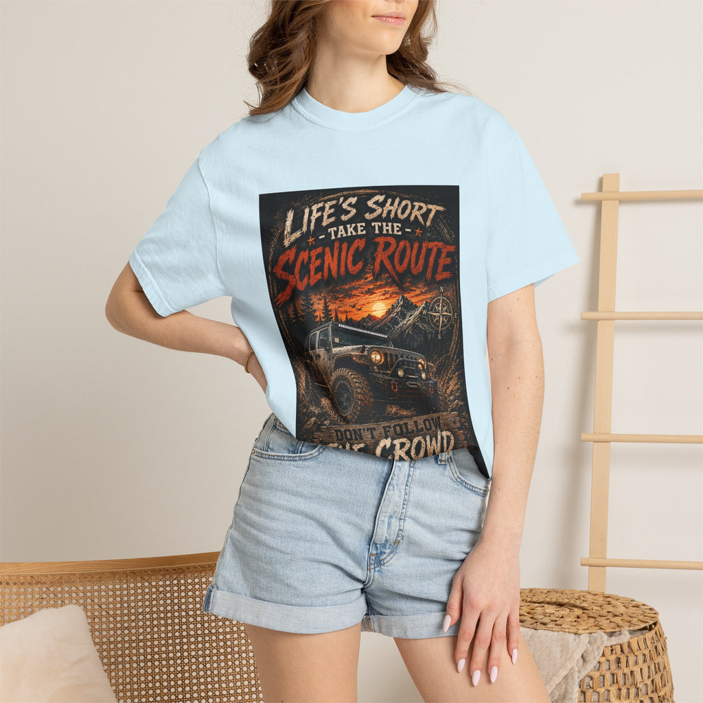 Off-Road Scenic Route T-Shirt — "Life’s Short, Take the Scenic Route" Adventure Tee