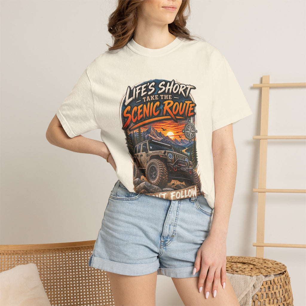 Scenic Route Off-Road T-Shirt — "Life's Short, Take the Scenic Route" Jeep Adventure Tee