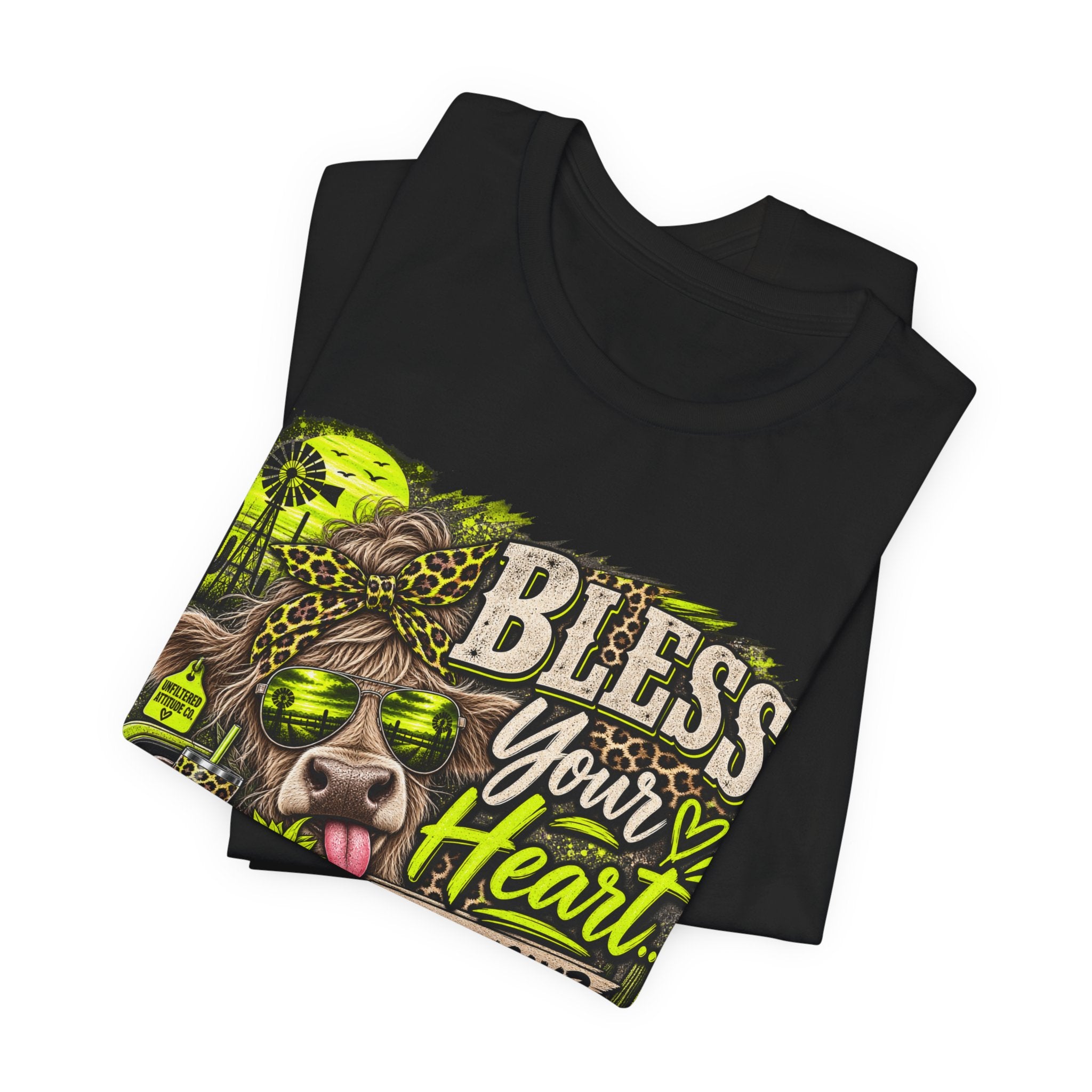 T‑Shirt — "Bless Your Heart... Seriously?" Cow Graphic Tee