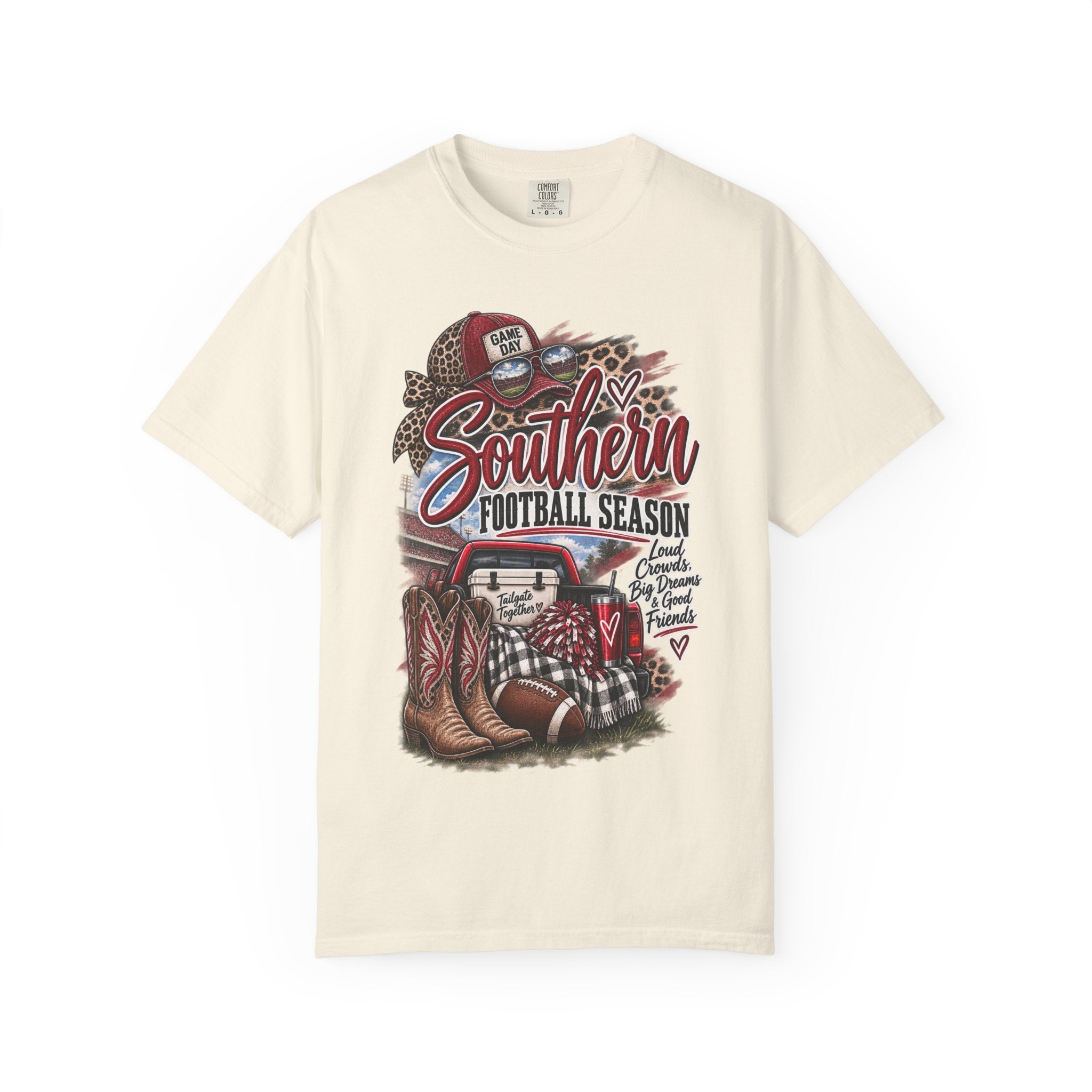 Southern Football Season T-Shirt — Vintage Truck, Cowboy Boots & Helmet Tailgate Tee