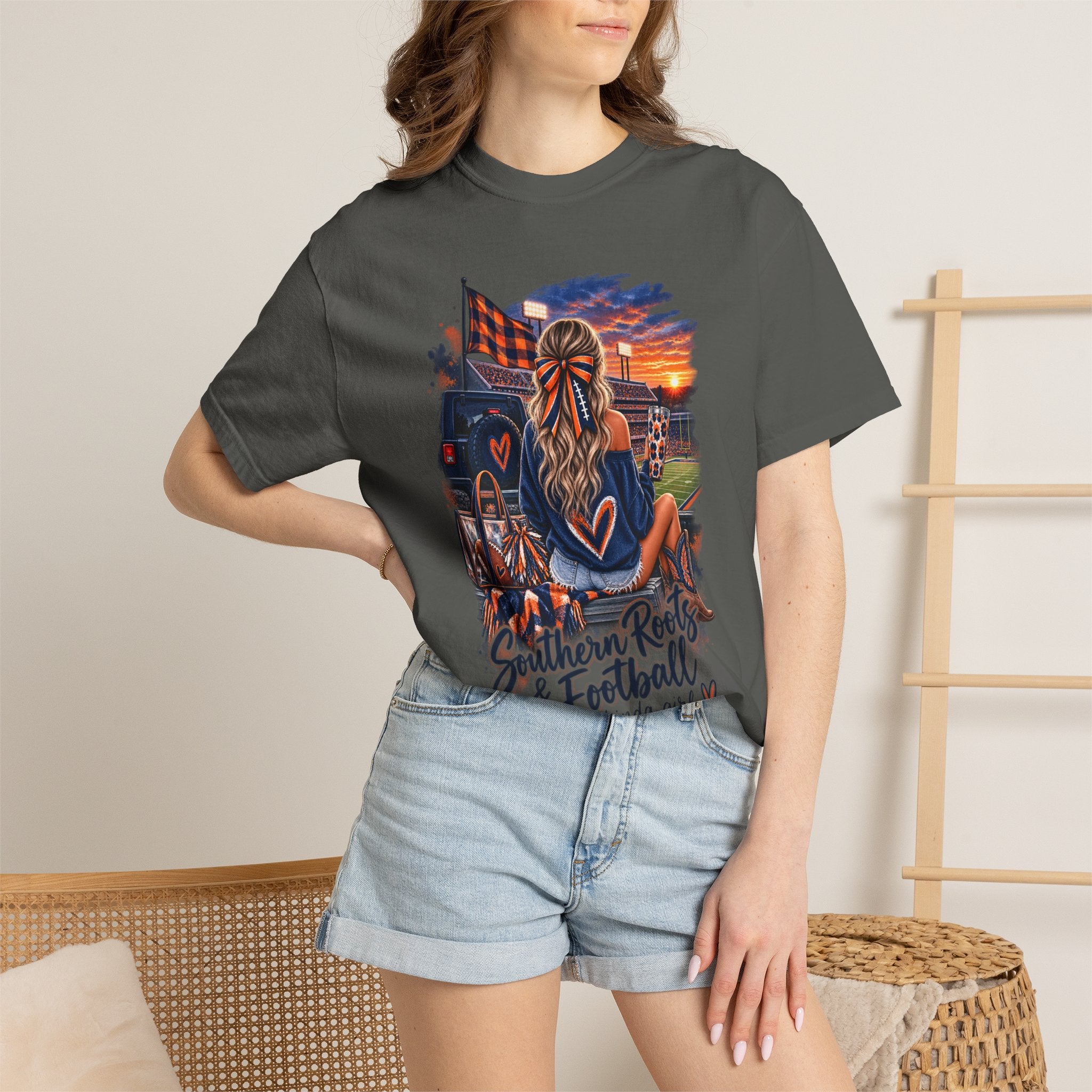 Southern Roots & Football T-Shirt — Tailgate Mom Graphic Tee