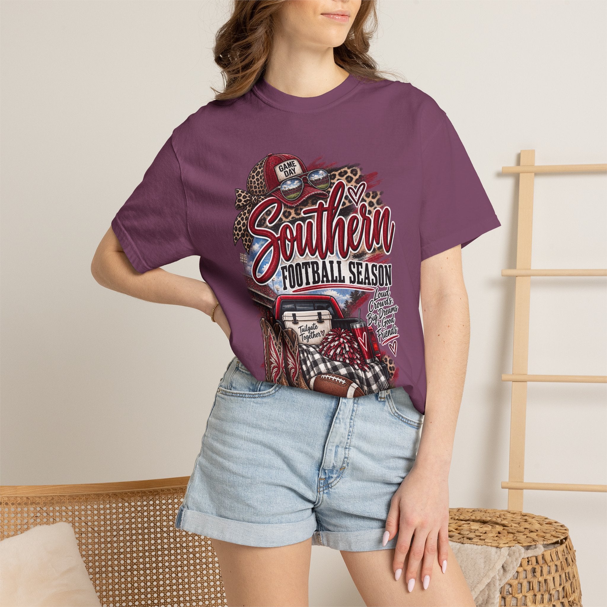 Southern Football Season T-Shirt — Vintage Truck, Cowboy Boots & Helmet Tailgate Tee