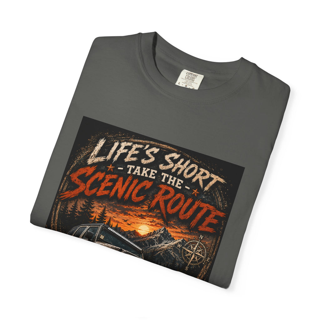 Off-Road Scenic Route T-Shirt — "Life’s Short, Take the Scenic Route" Adventure Tee