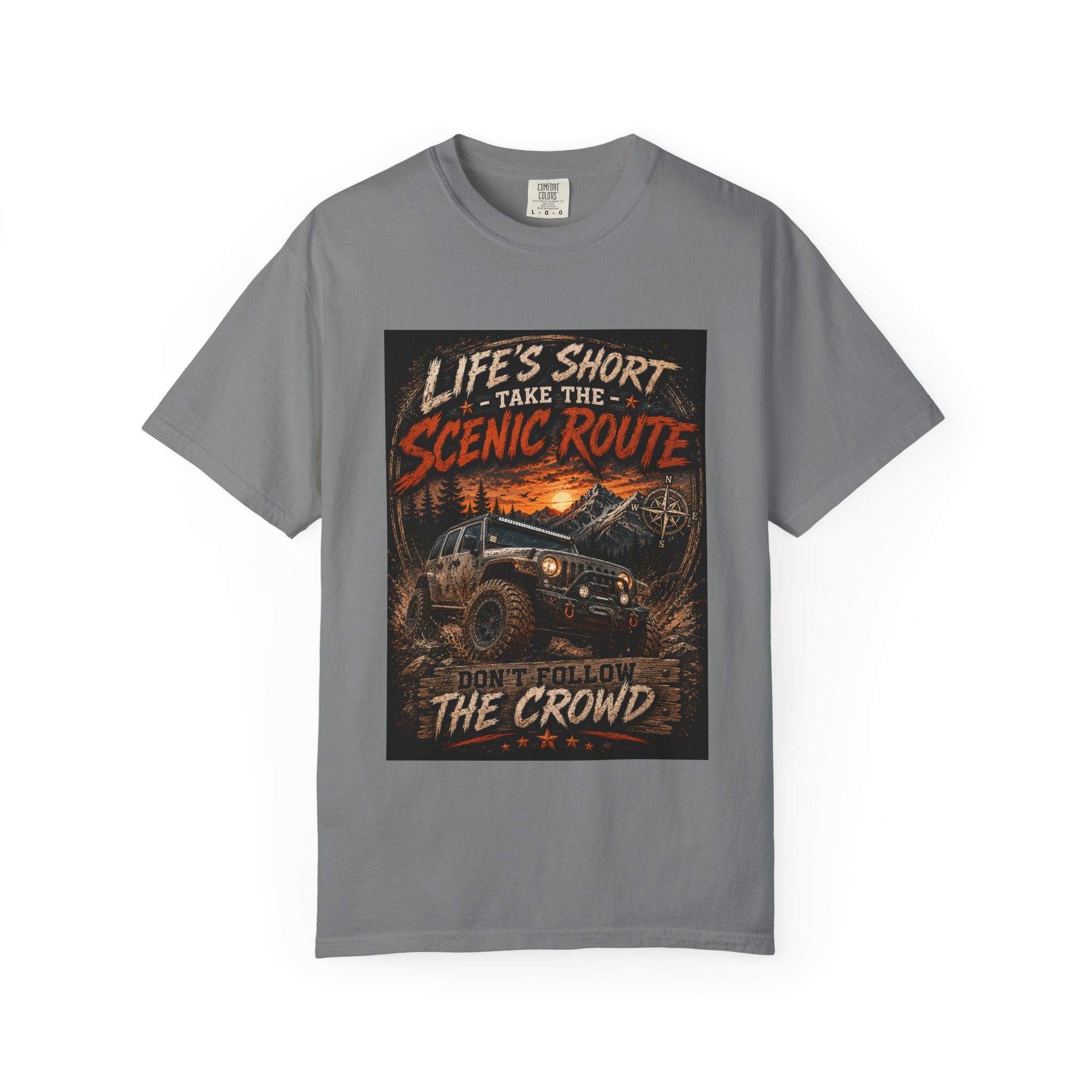 Off-Road Scenic Route T-Shirt — "Life’s Short, Take the Scenic Route" Adventure Tee