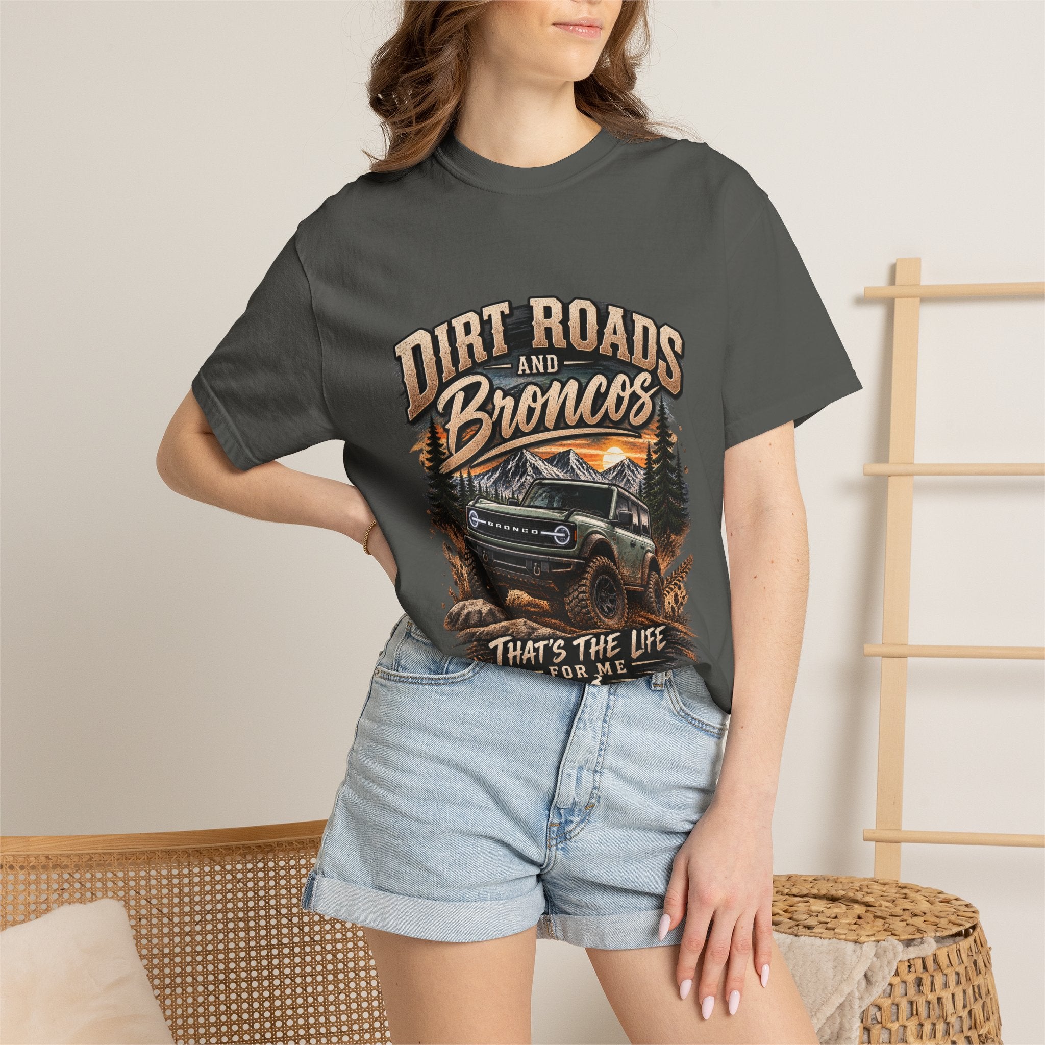 Bronco Off-Road T-Shirt — "Dirt Roads and Broncos" Adventure Tee