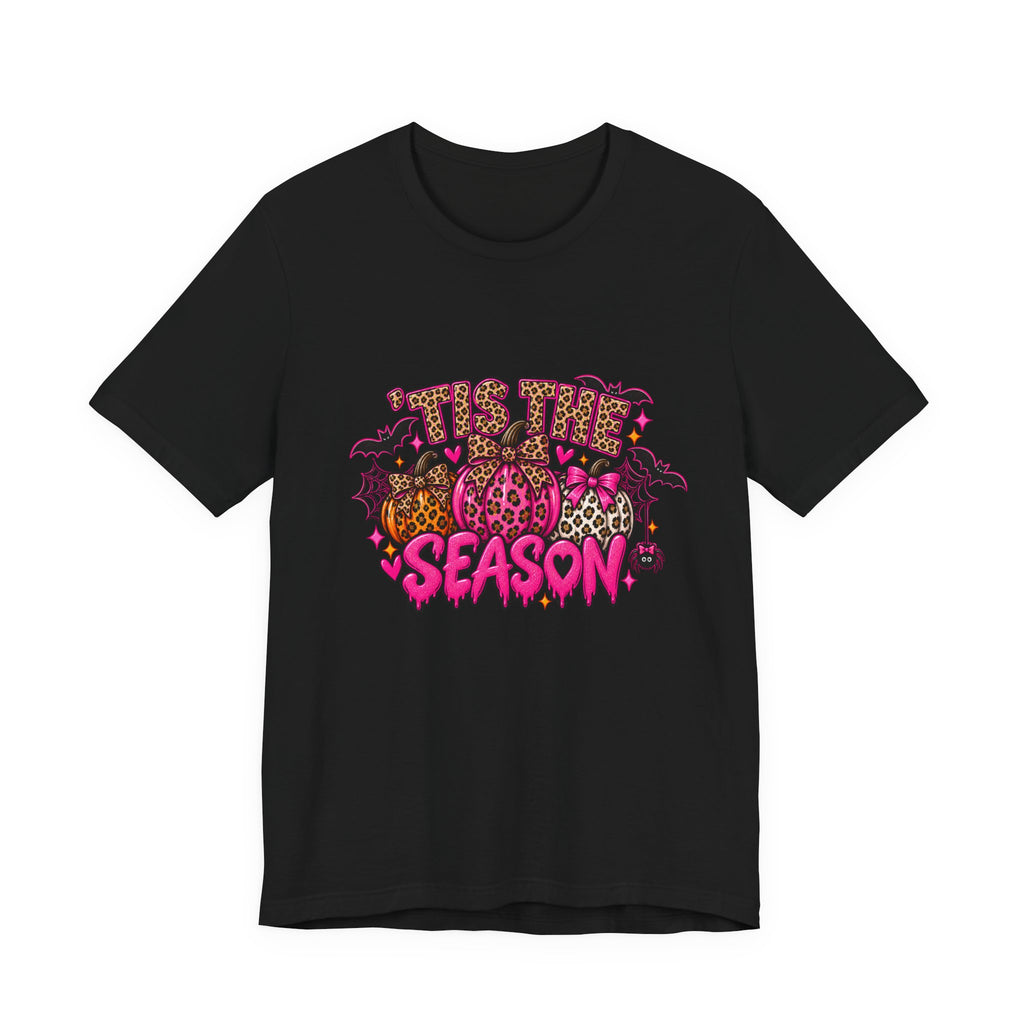 ’Tis the Season – Leopard Print Pumpkin Halloween Graphic Tee