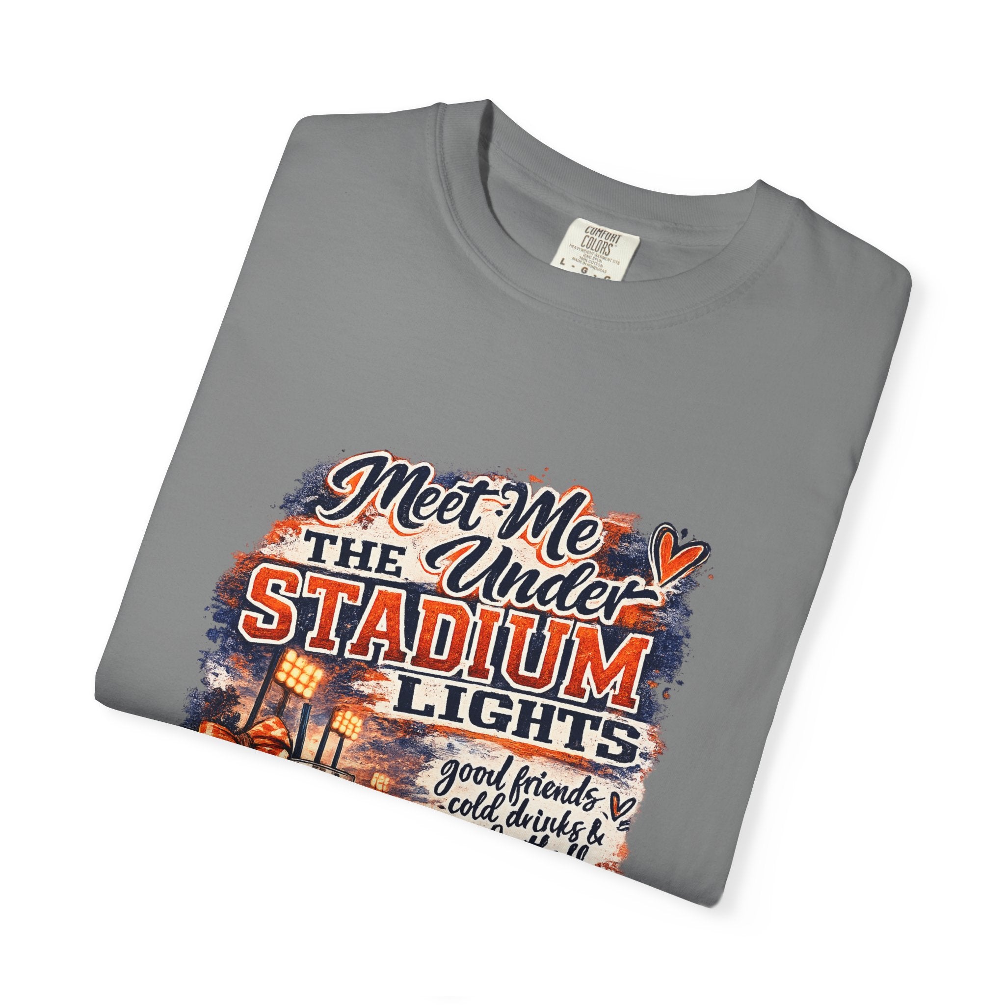Stadium Lights Football Graphic T-Shirt — "Meet Me Under the Stadium Lights"