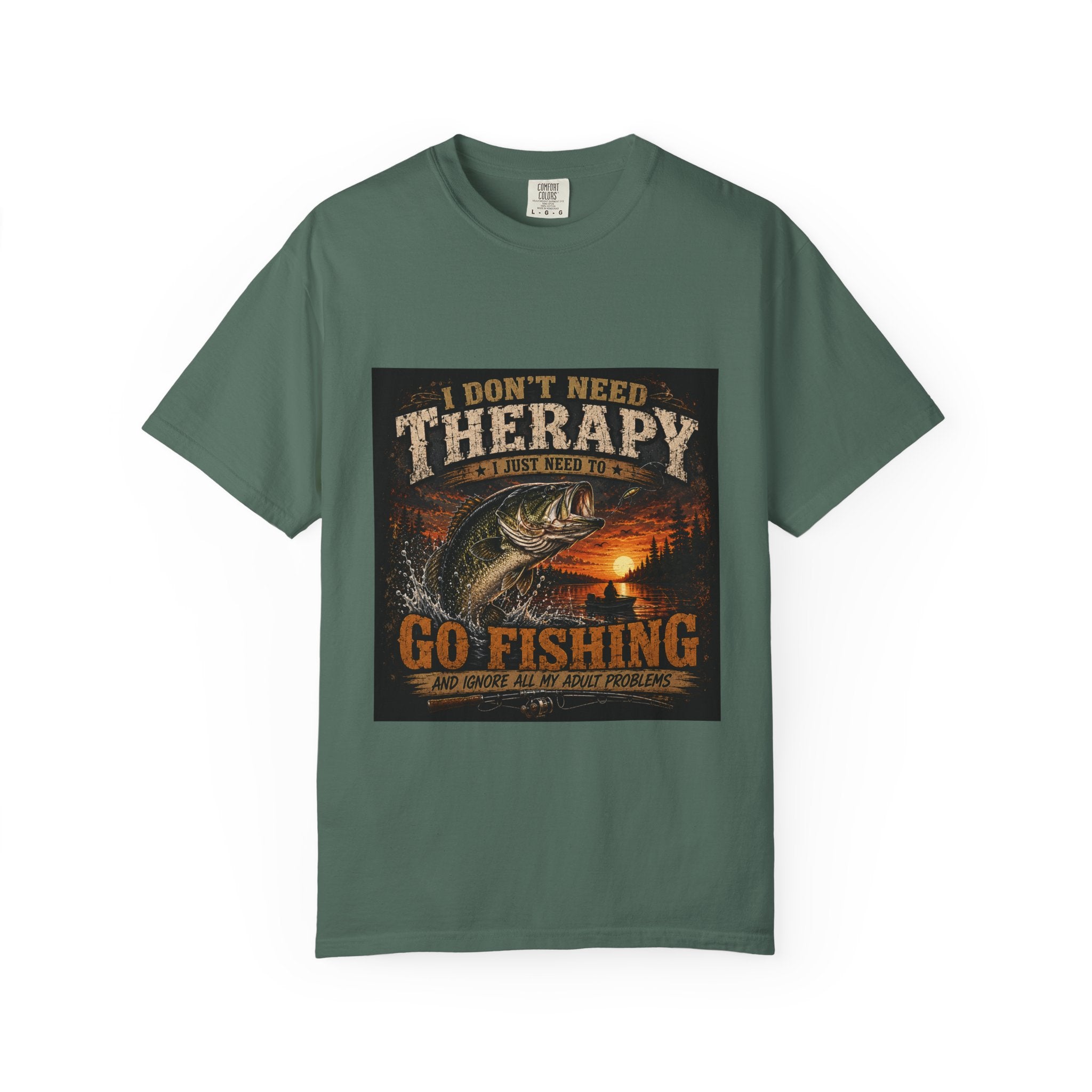Fishing Therapy T-Shirt — “I Don’t Need Therapy, I Just Need To Go Fishing” Fishing Graphic Tee