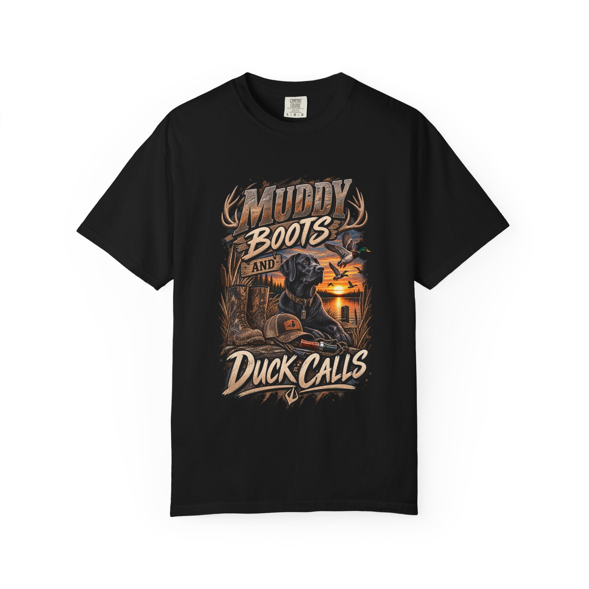 Duck Hunting T-Shirt — "Muddy Boots and Duck Calls" Graphic Tee for Hunters