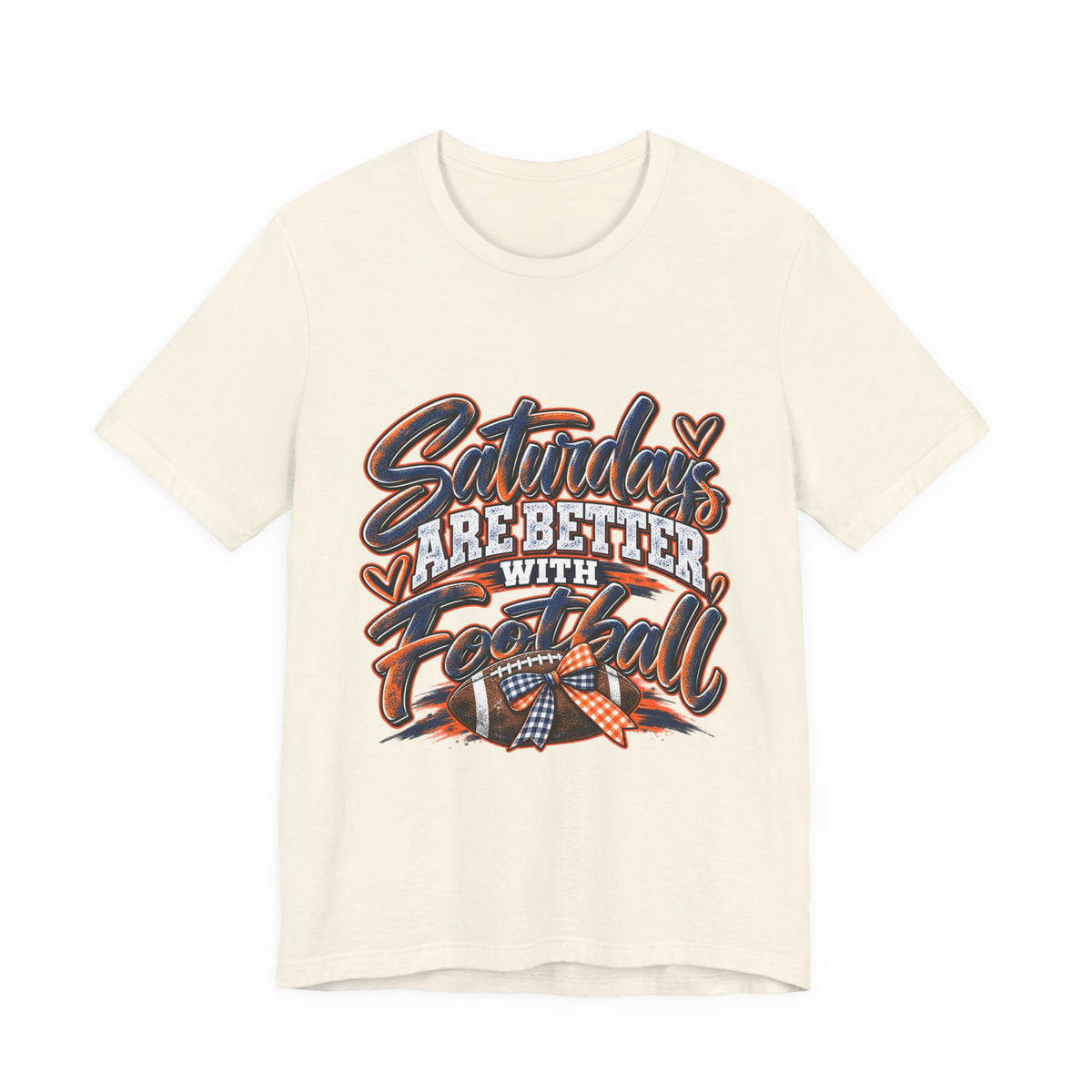 Saturdays Are Better With Football T-Shirt – Navy & Orange Game Day Tee