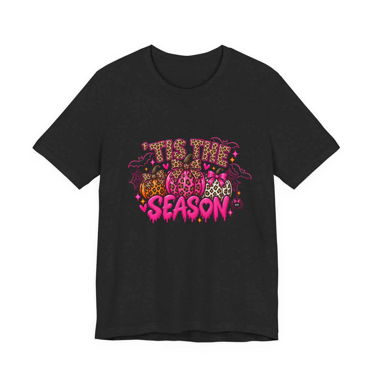 ’Tis the Season – Leopard Print Pumpkin Halloween Graphic Tee