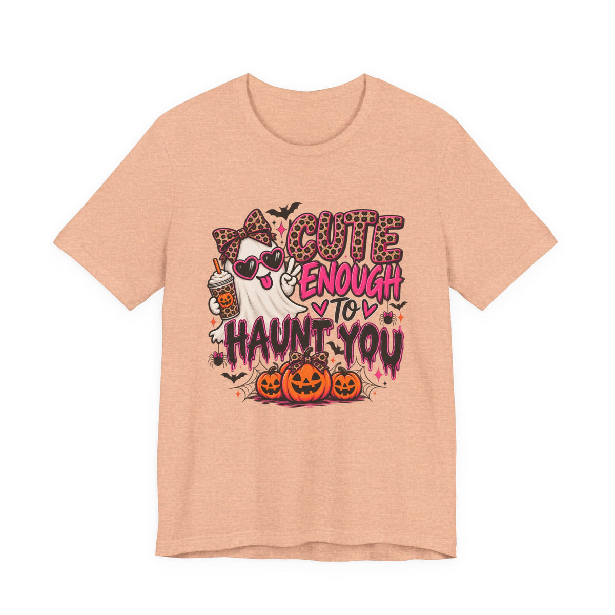 Cute Enough to Haunt You – Leopard Print Halloween Graphic Tee