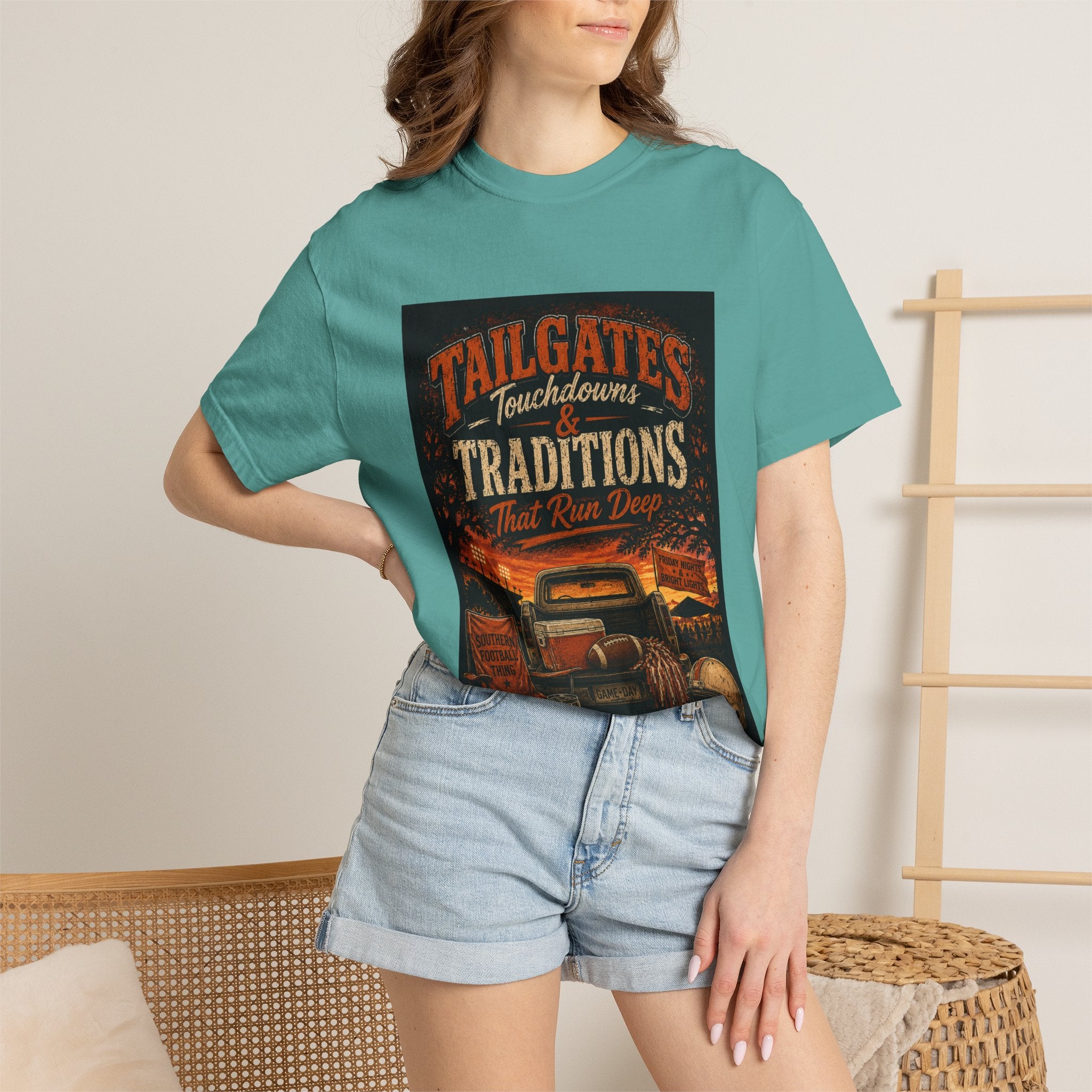 Tailgates & Touchdowns T-Shirt — Tailgate Traditions Football Game Day Tee