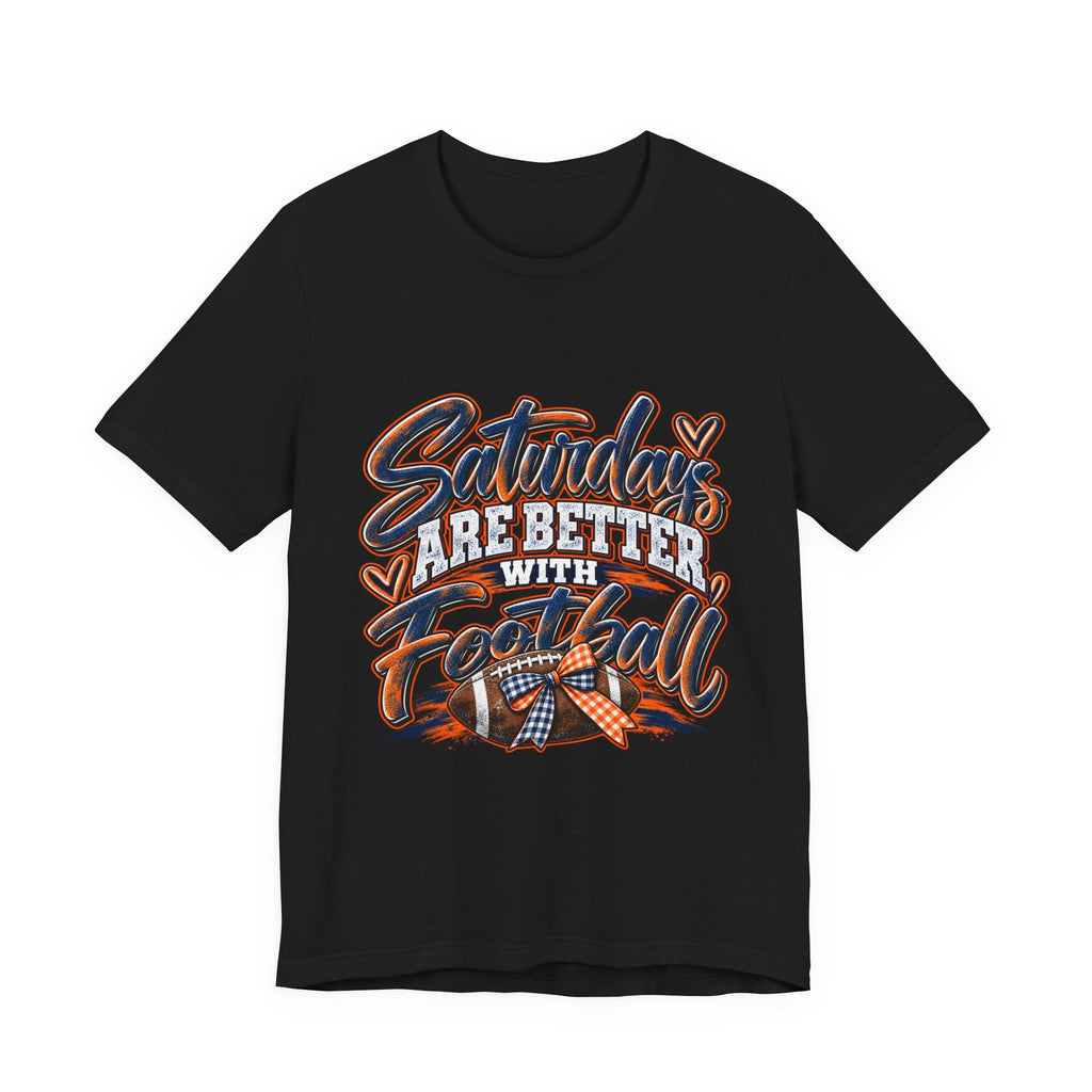 Saturdays Are Better With Football T-Shirt – Navy & Orange Game Day Tee