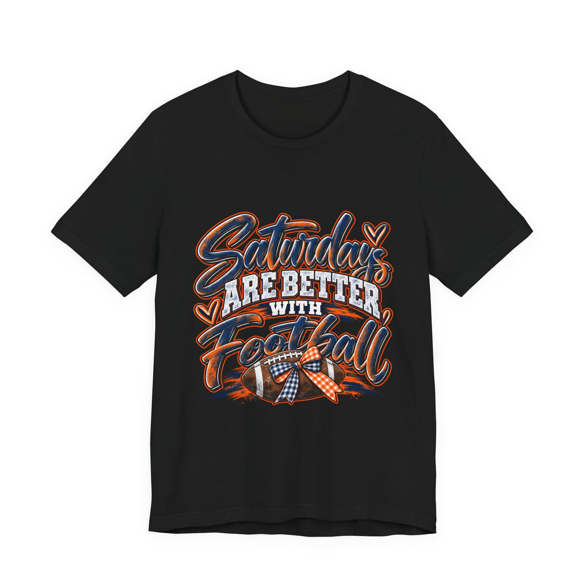 Saturdays Are Better With Football T-Shirt – Navy & Orange Game Day Tee