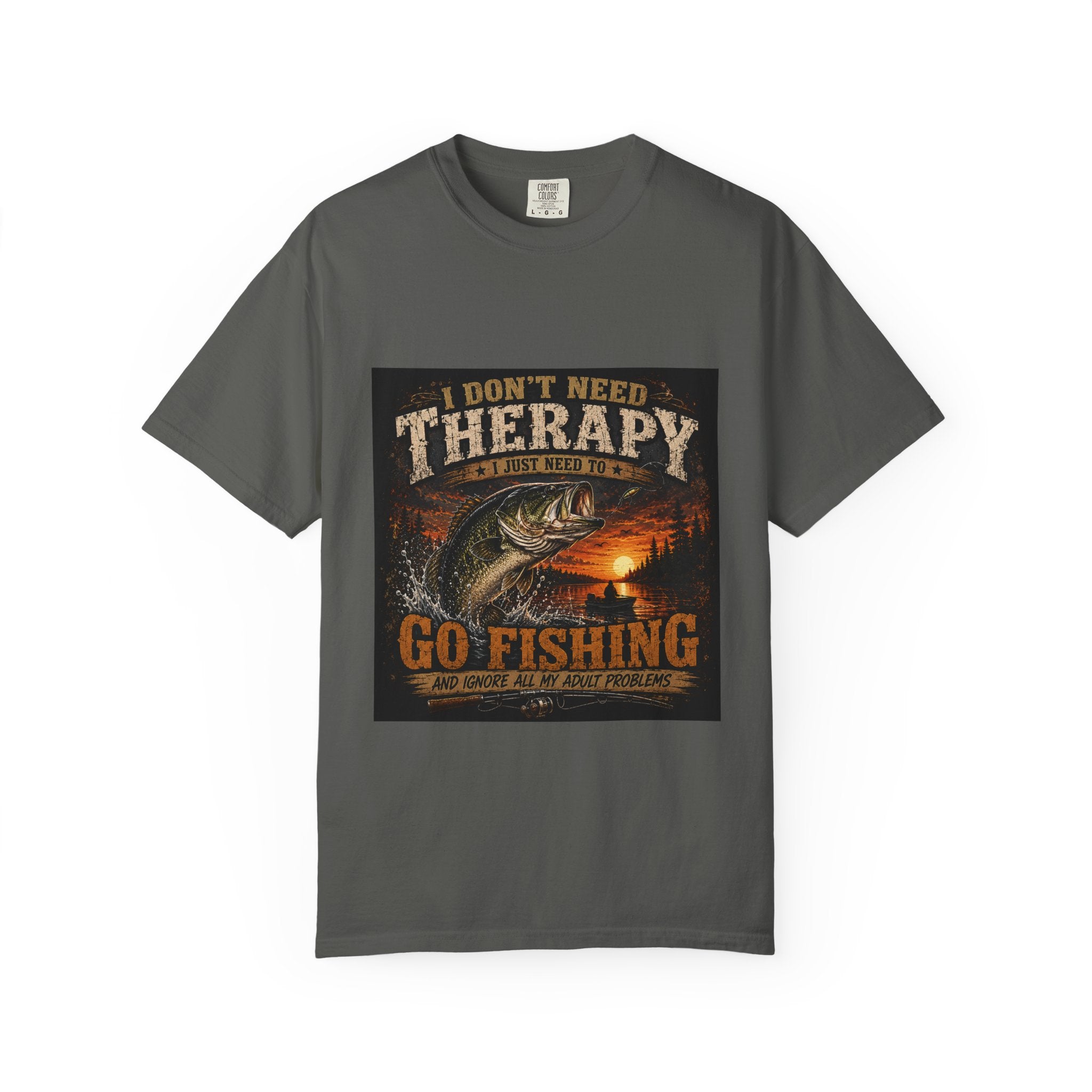 Fishing Therapy T-Shirt — “I Don’t Need Therapy, I Just Need To Go Fishing” Fishing Graphic Tee