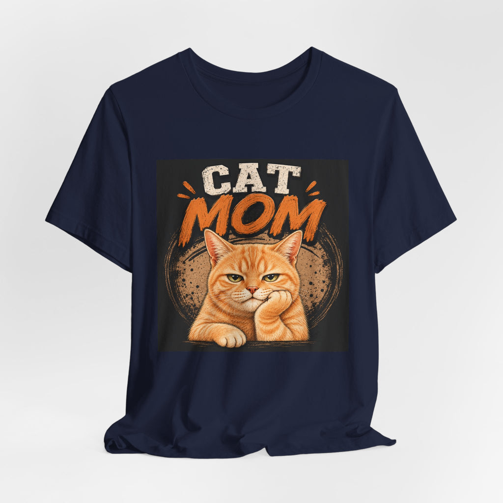 Cat Mom T-Shirt — Cute Orange Cat Graphic Tee for Cat Lovers
