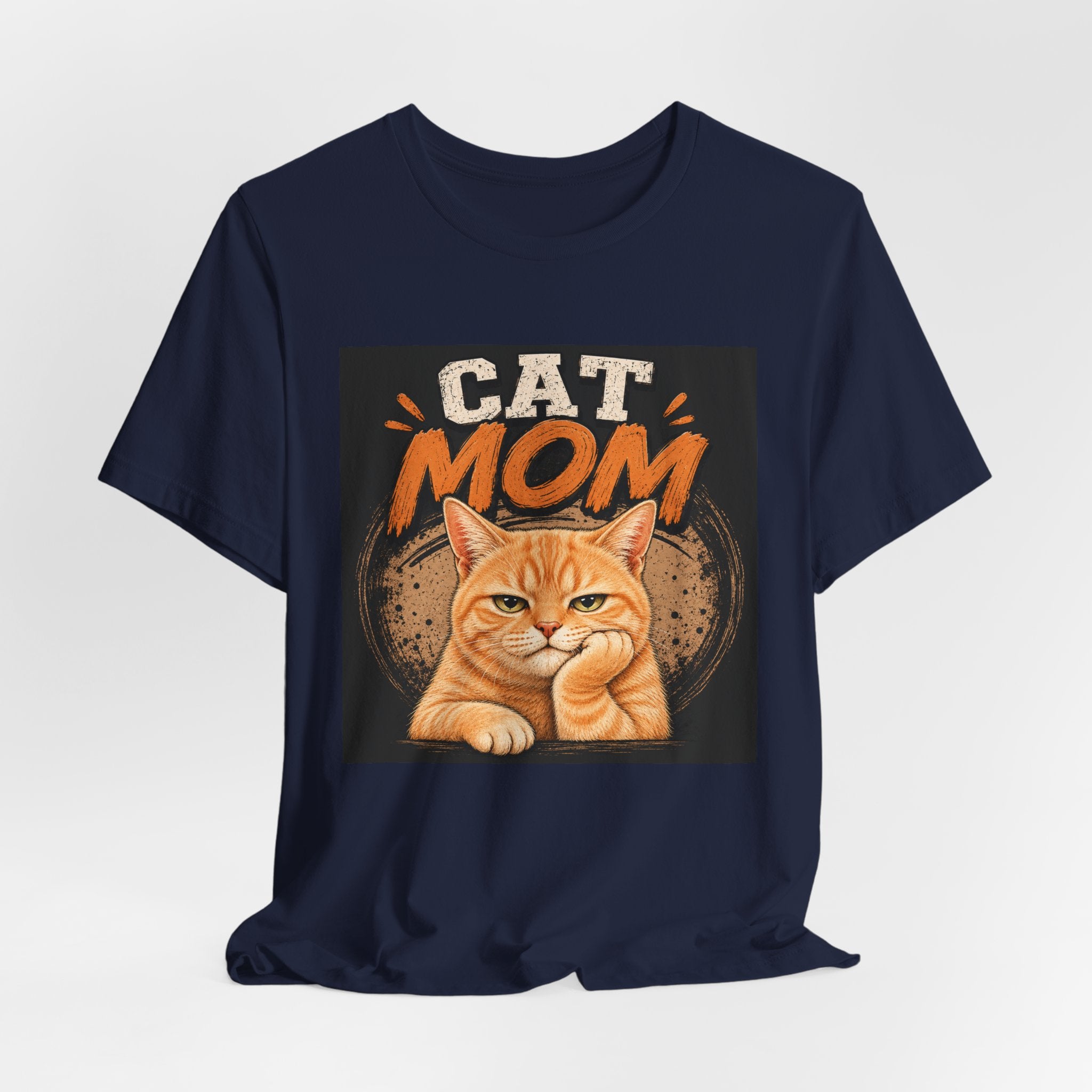 Cat Mom T-Shirt — Cute Orange Cat Graphic Tee for Cat Lovers