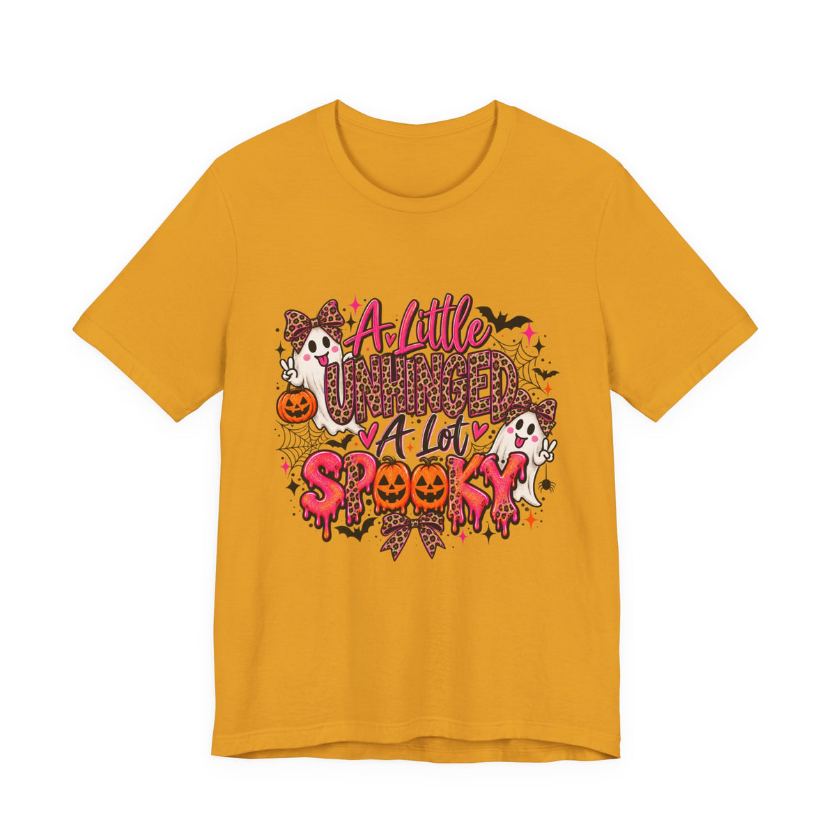 A Little Unhinged, A Lot Spooky – Leopard Print Halloween Graphic Tee