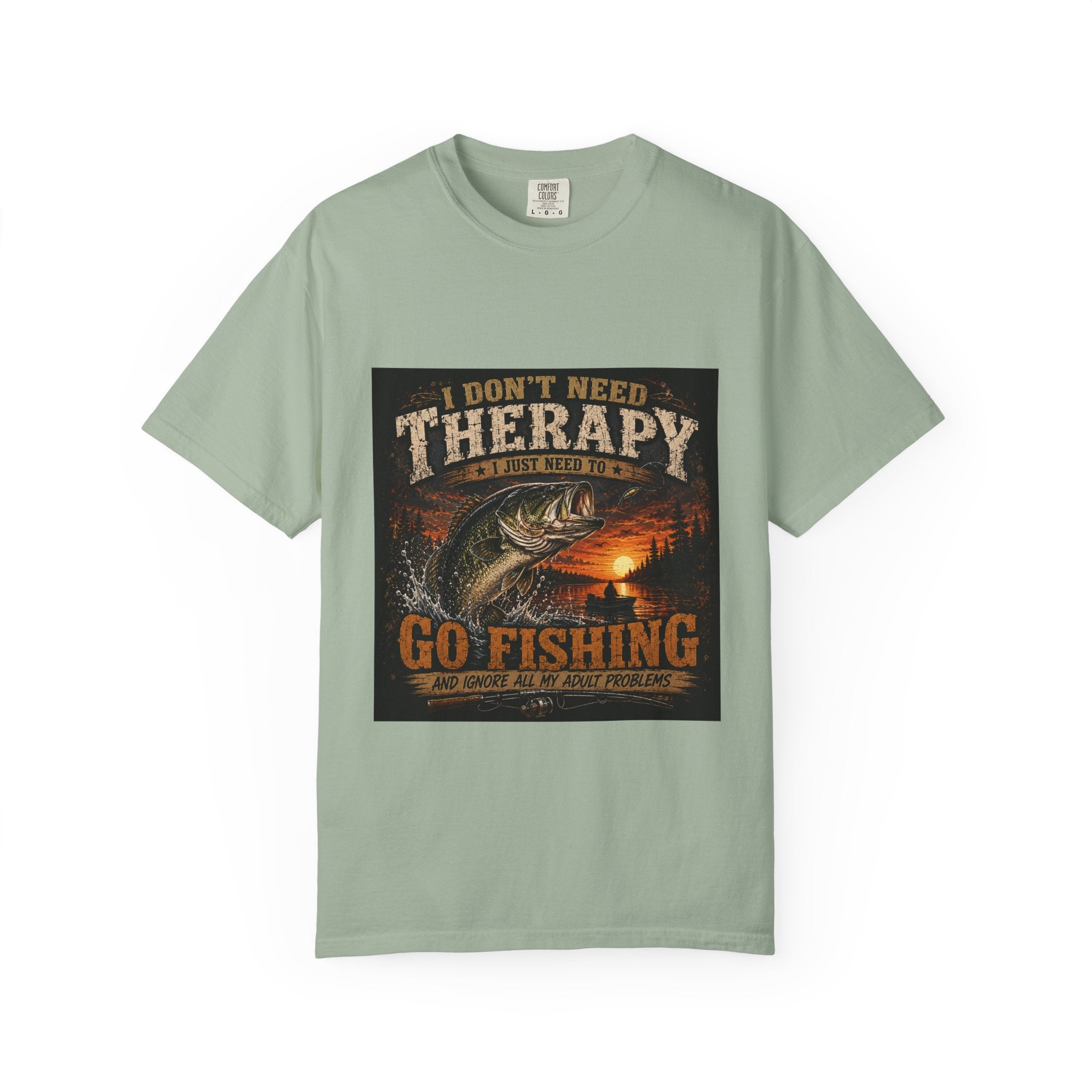 Fishing Therapy T-Shirt — “I Don’t Need Therapy, I Just Need To Go Fishing” Fishing Graphic Tee